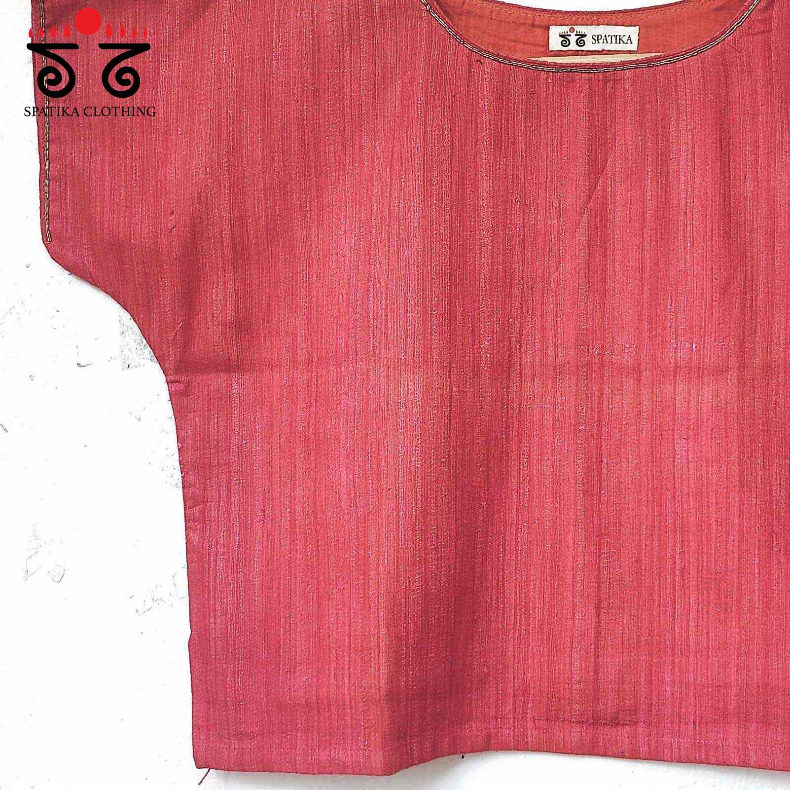 Hand - Embroidered Silk Crop Top