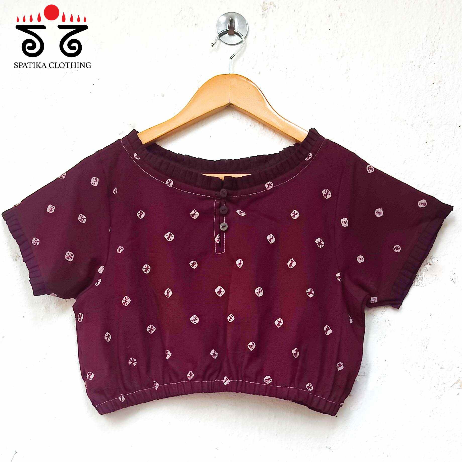 The Frilled Bandhani blouse