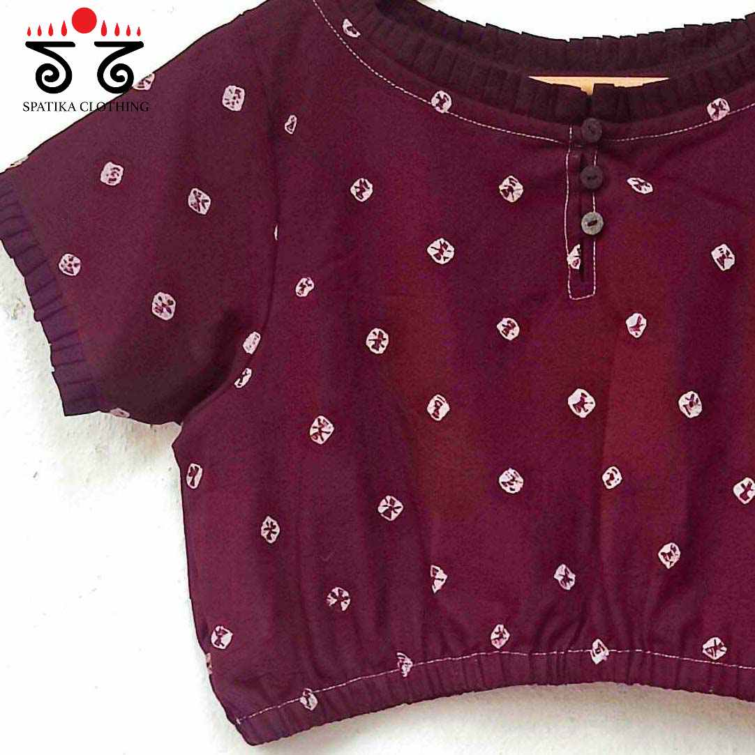 The Frilled Bandhani blouse