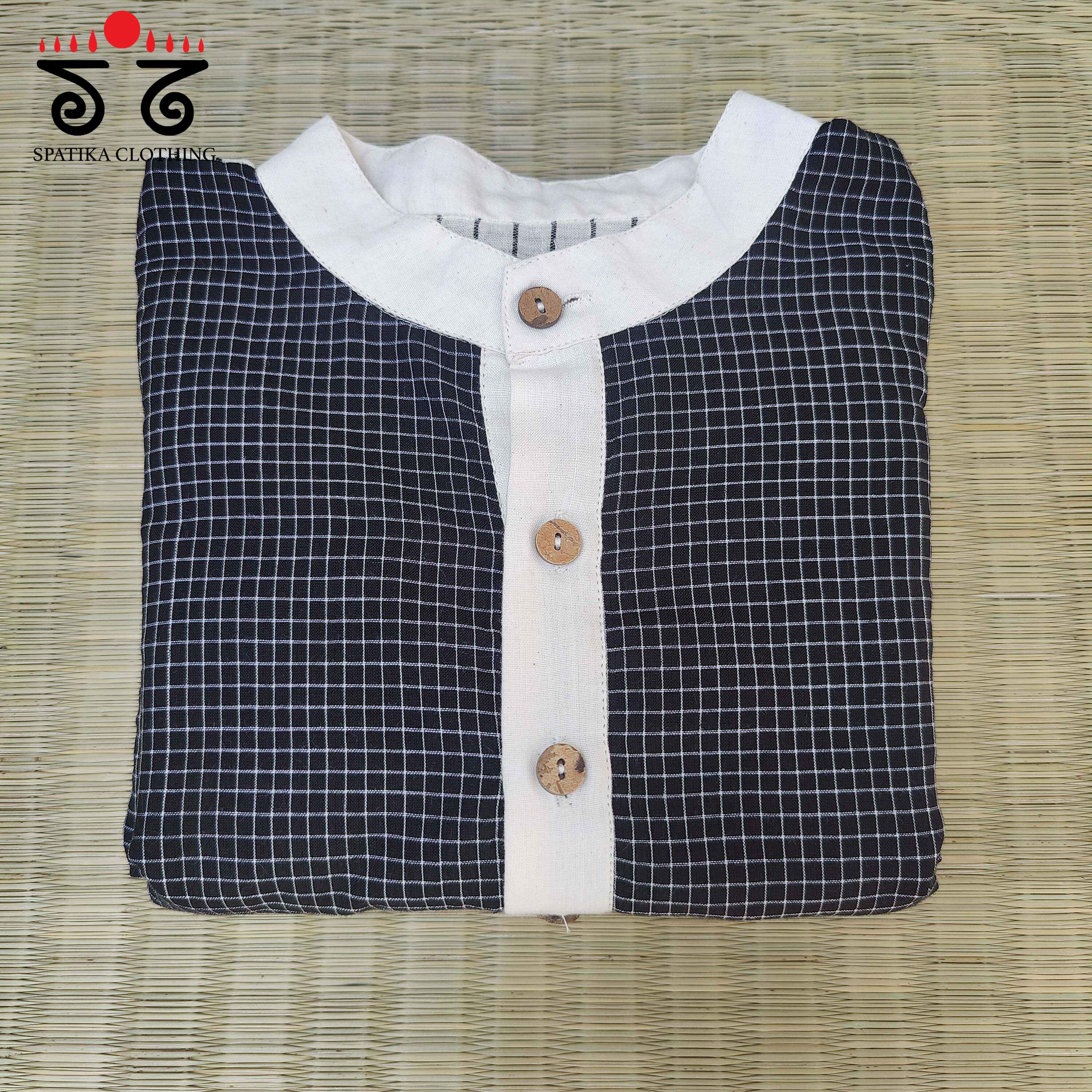 Men's Handwoven Cotton Short Kurta