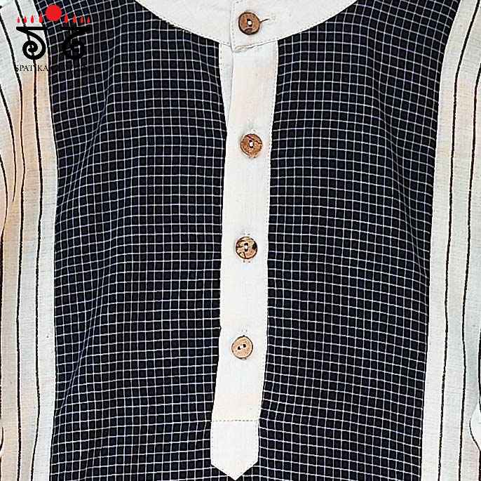 Men's Handwoven Cotton Short Kurta