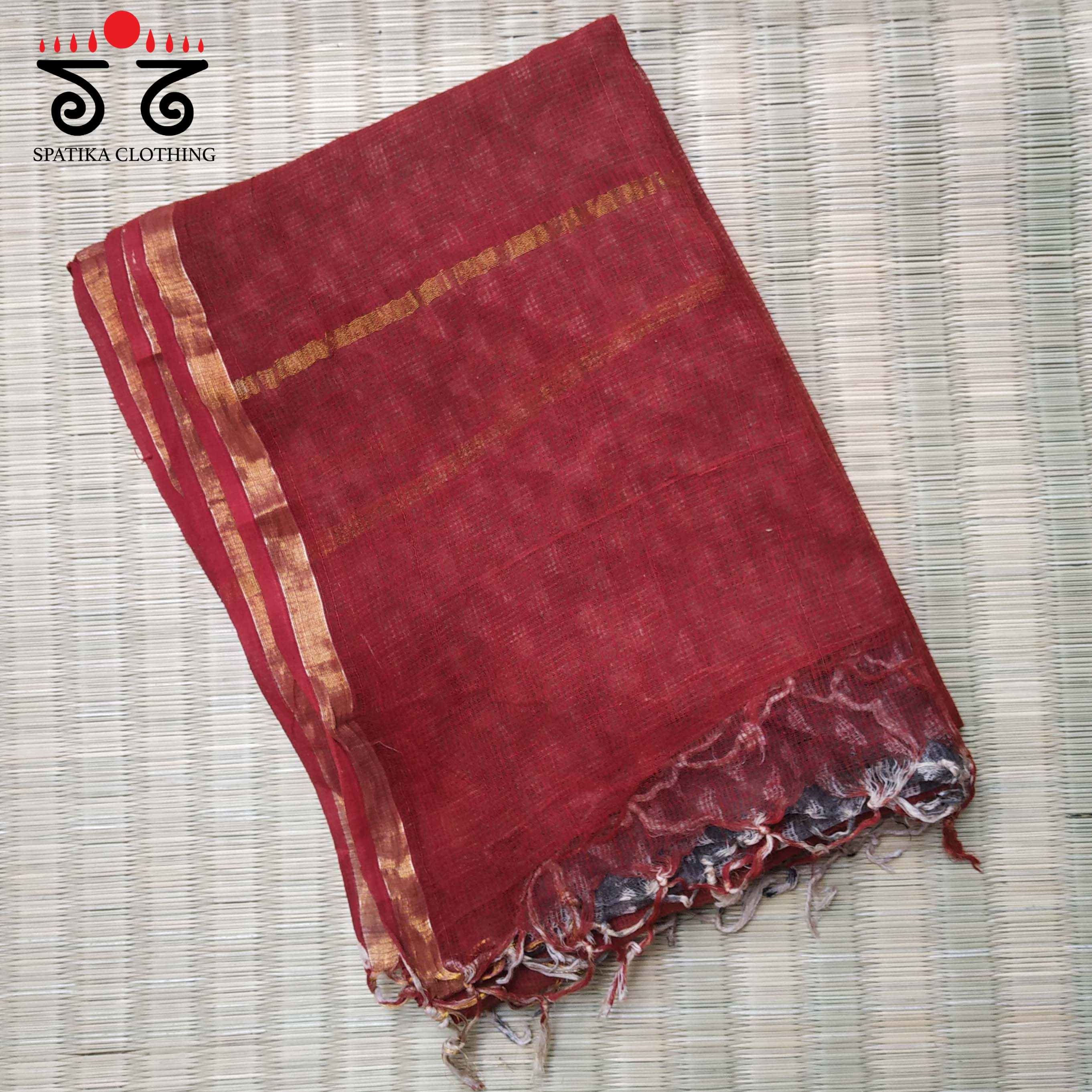 Ajrakh on Kota Dupatta - Natural Dyes