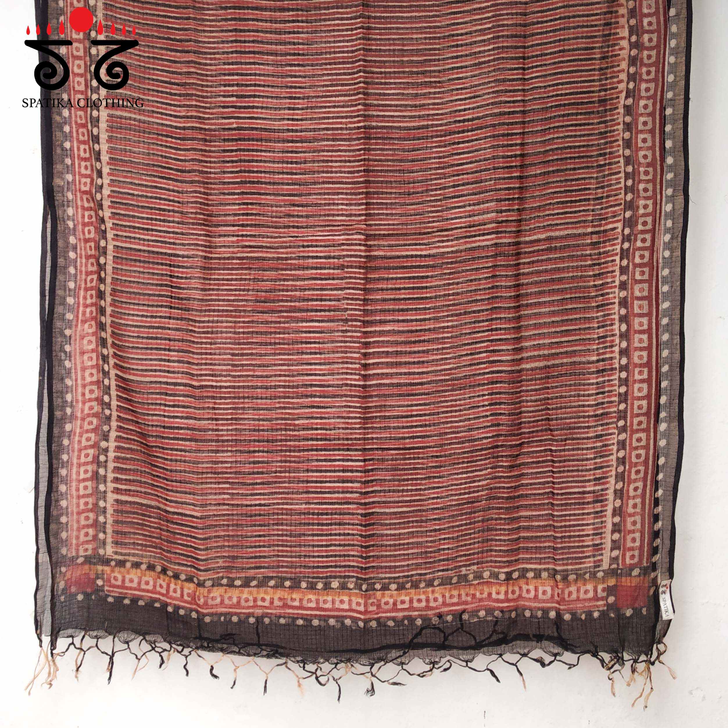 Ajrakh on Kota Dupatta - Natural Dyes