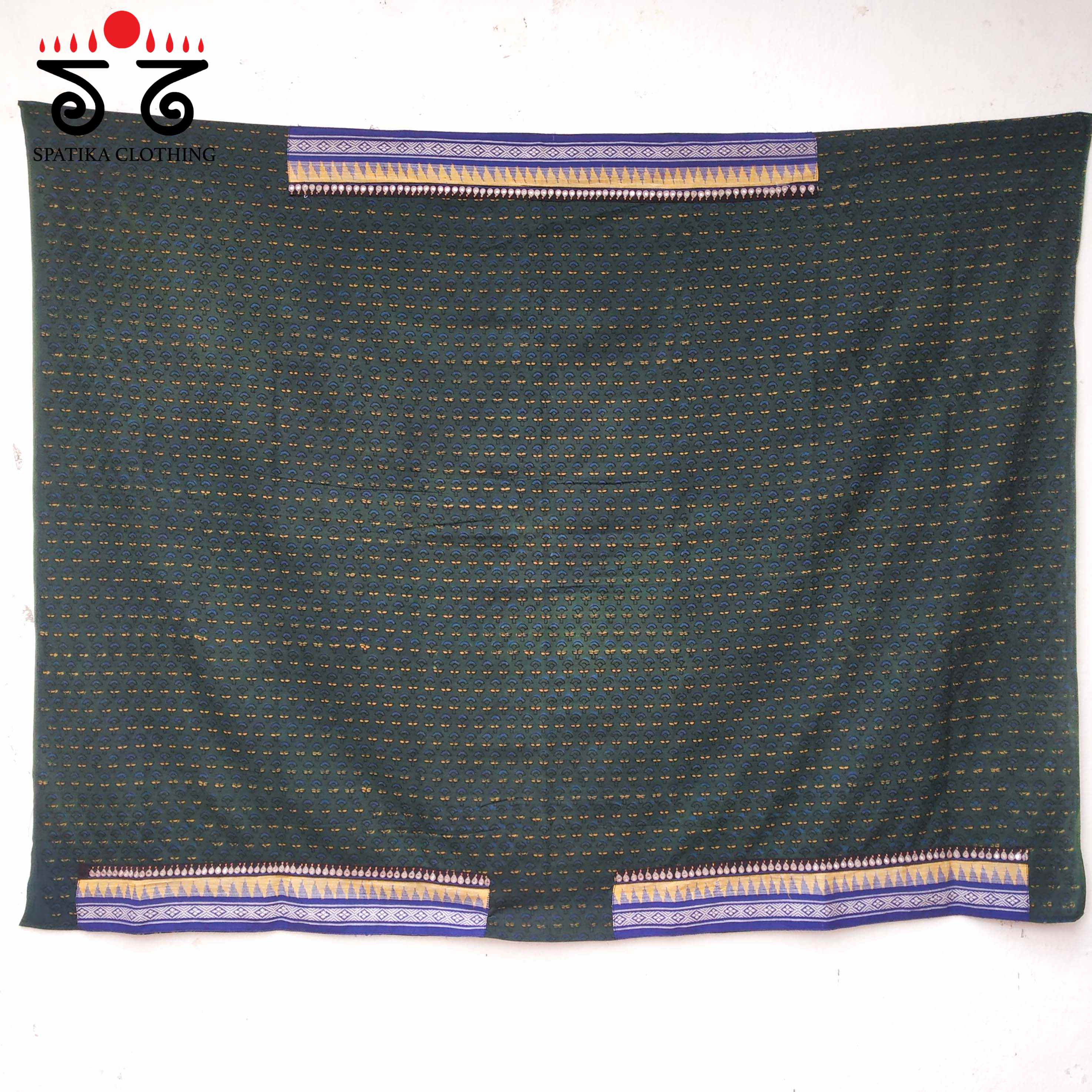 Ajrakh - Hand Embroidered Blouse Fabric