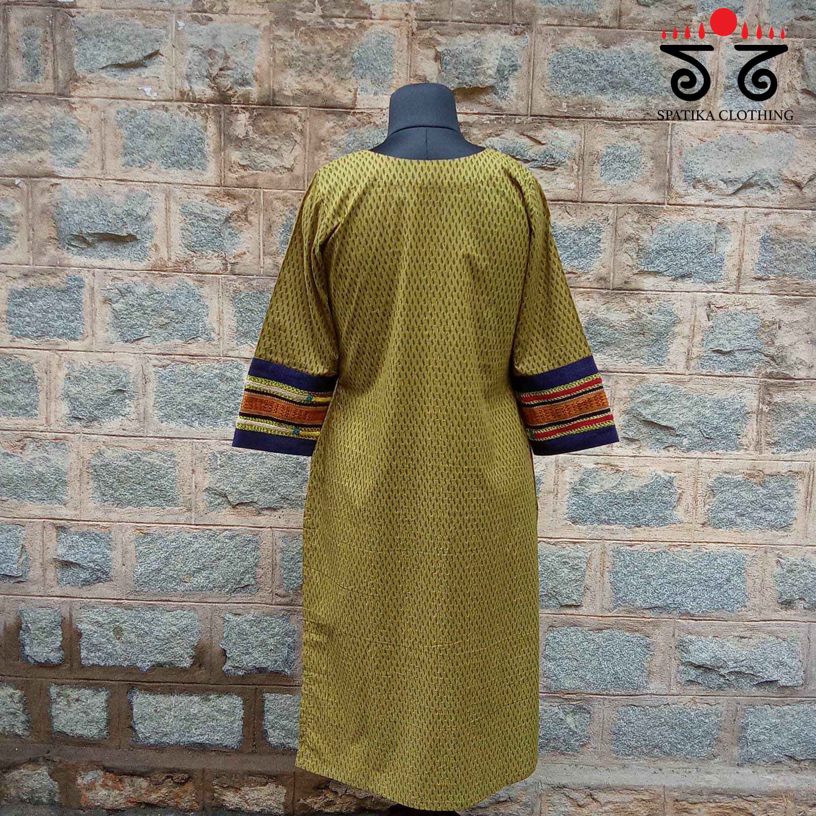 Ajrakh - Khun Hand Embroidered Kurta
