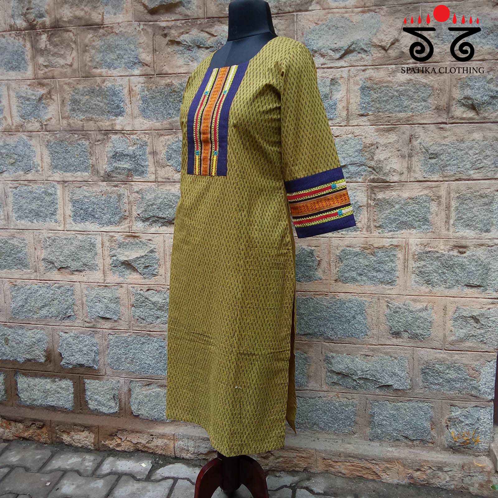 Ajrakh - Khun Hand Embroidered Kurta
