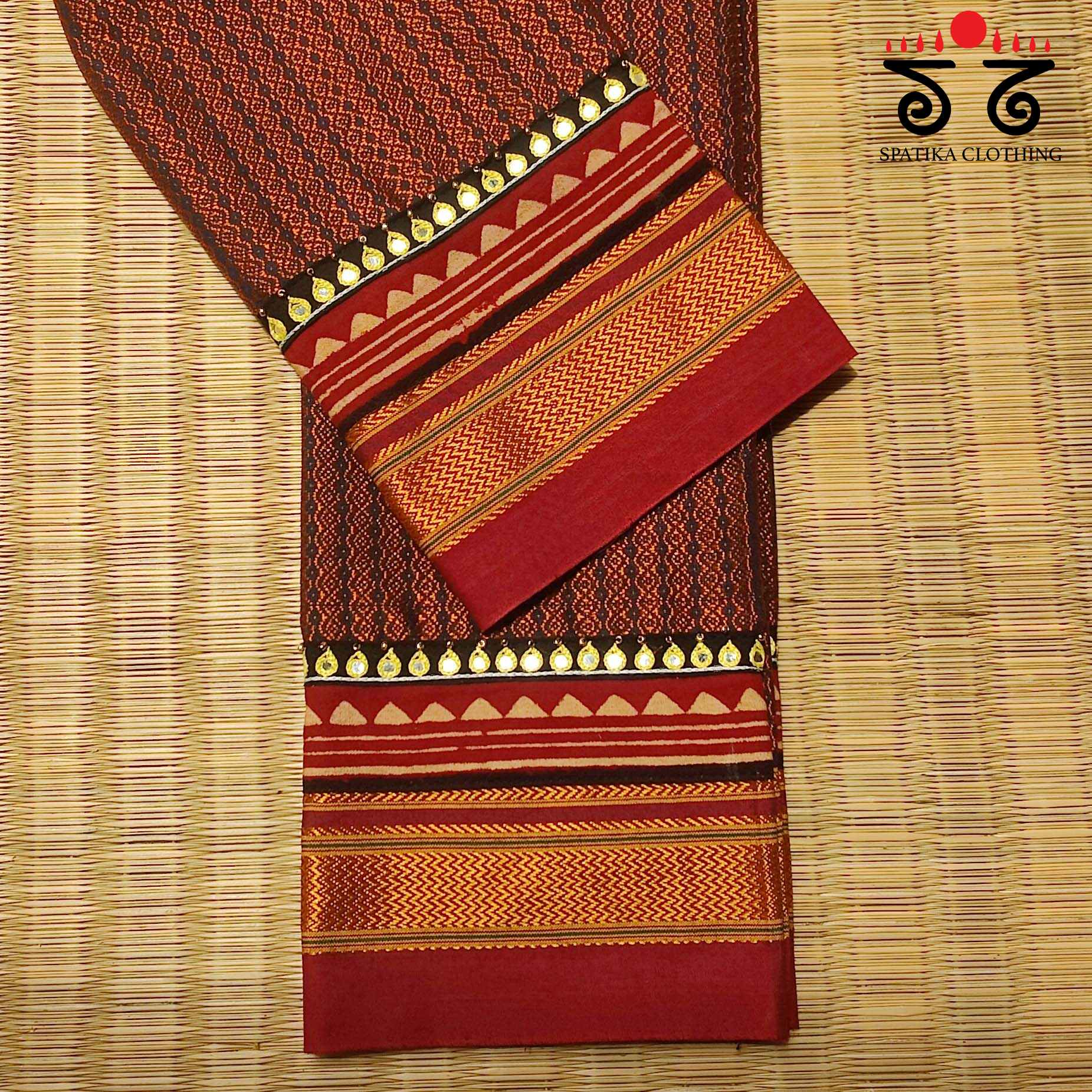 Khun - Hand Embroidered Blouse Fabric