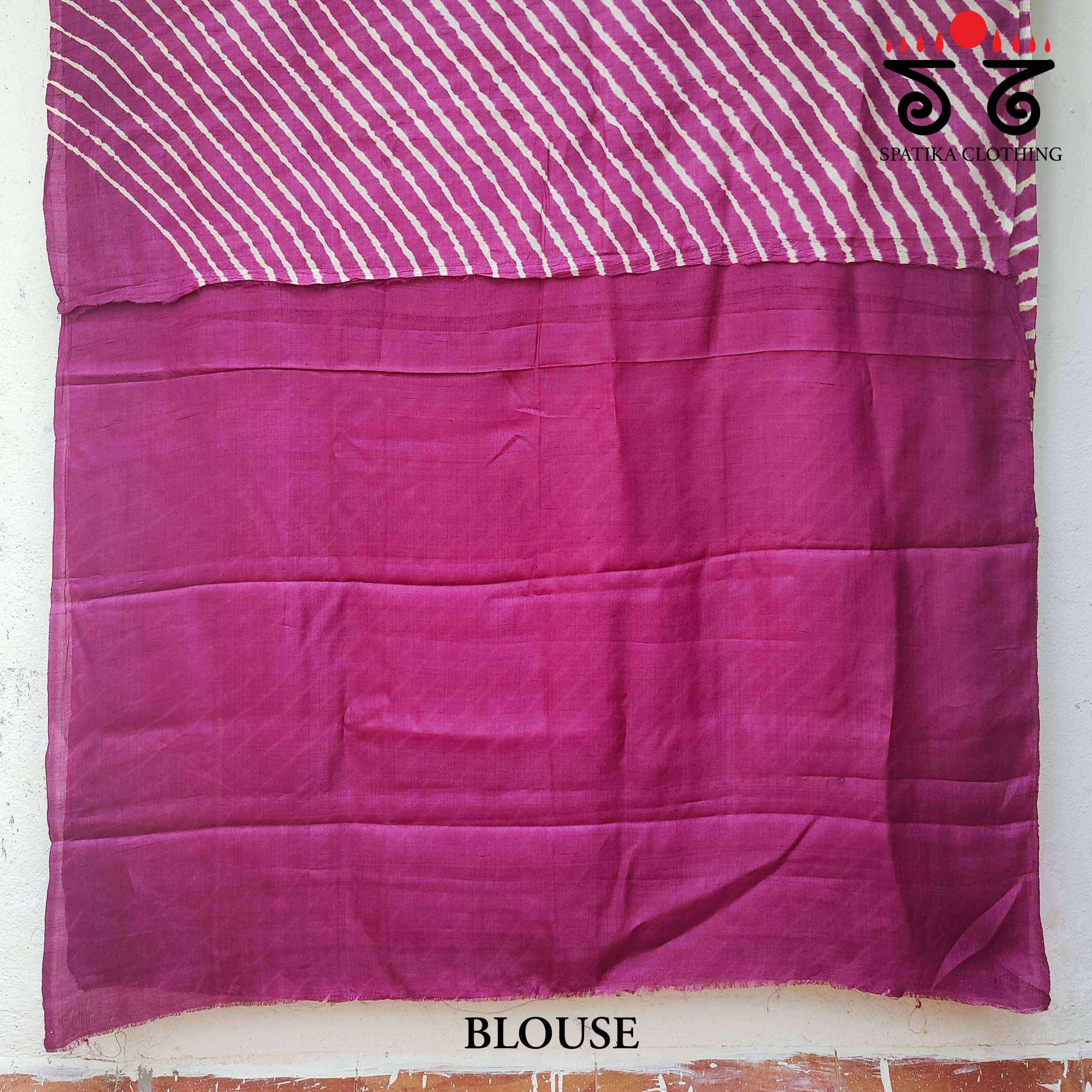 Leheriya on Tussar Silk Saree