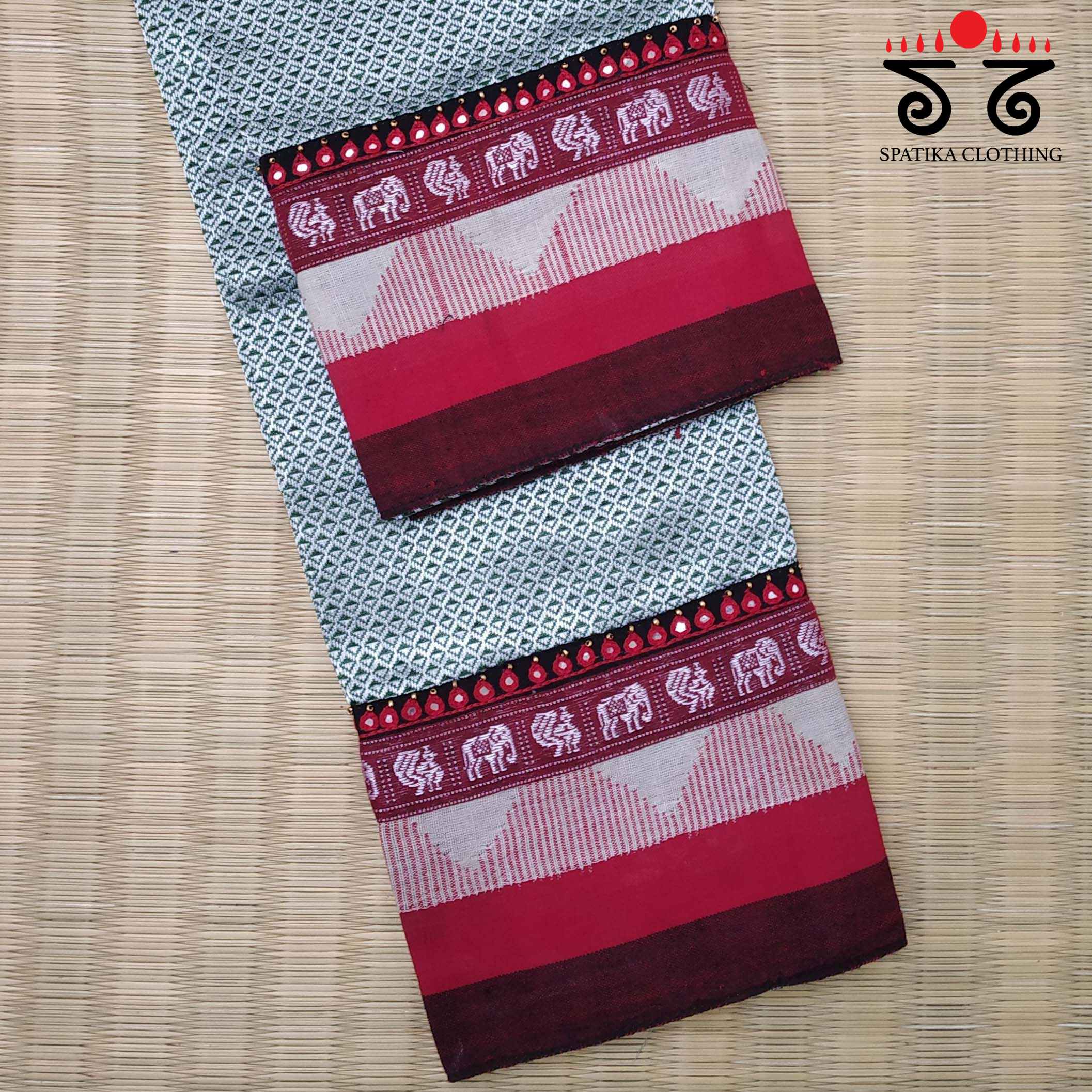 Khun - Hand Embroidered Blouse Fabric