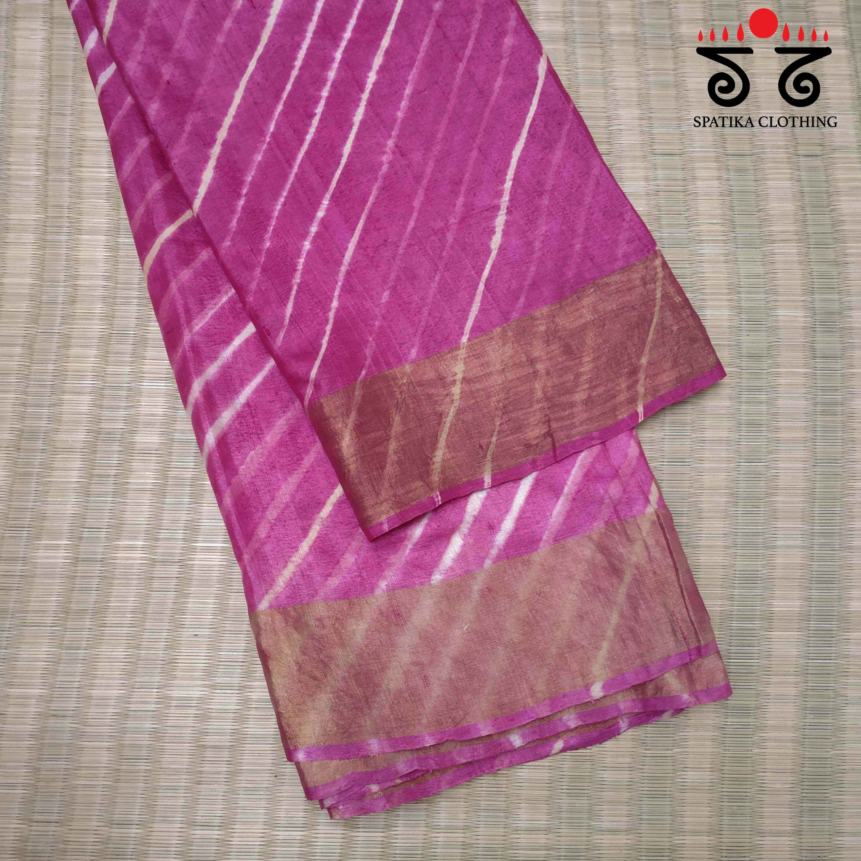 Leheriya on Tussar Silk Saree