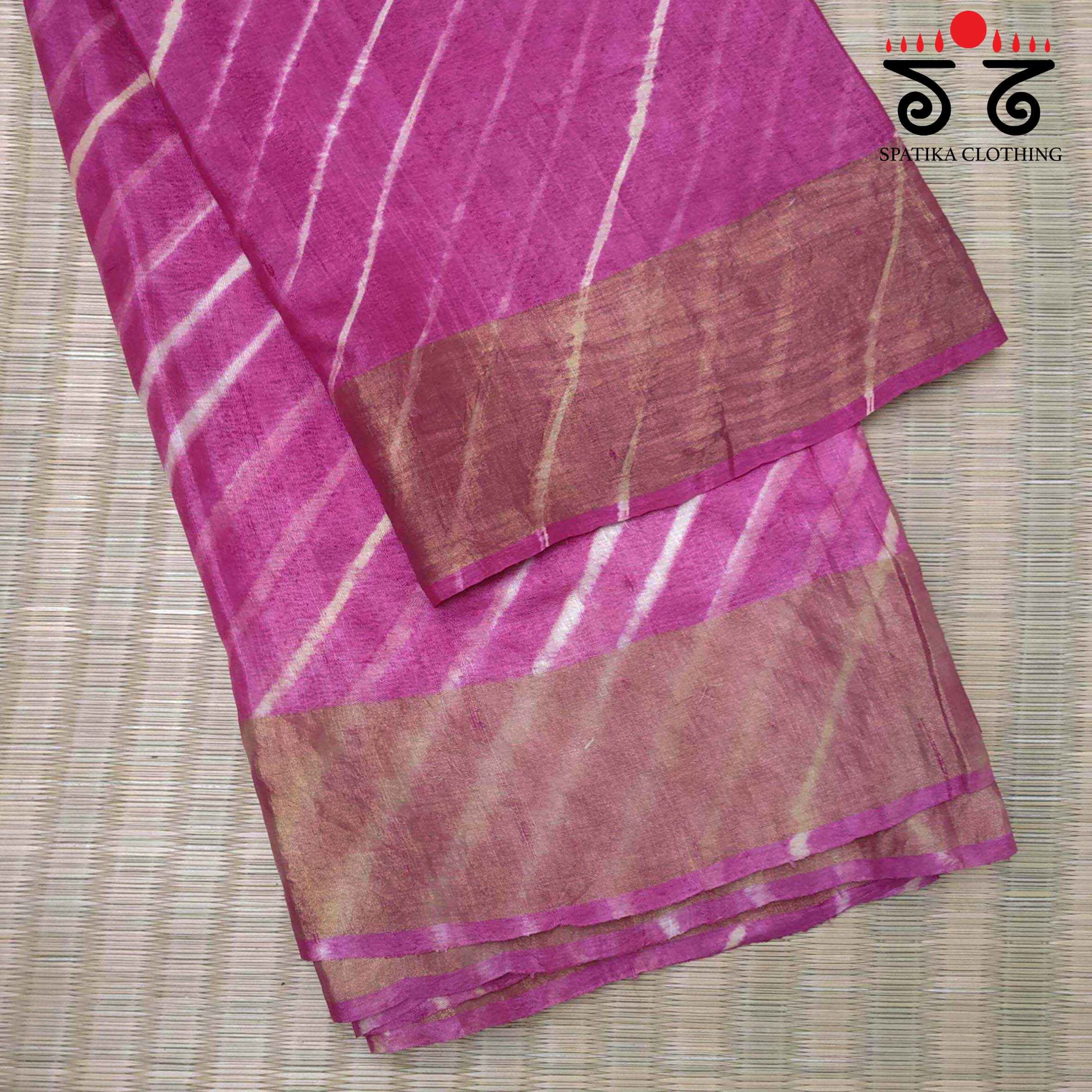 Leheriya on Tussar Silk Saree