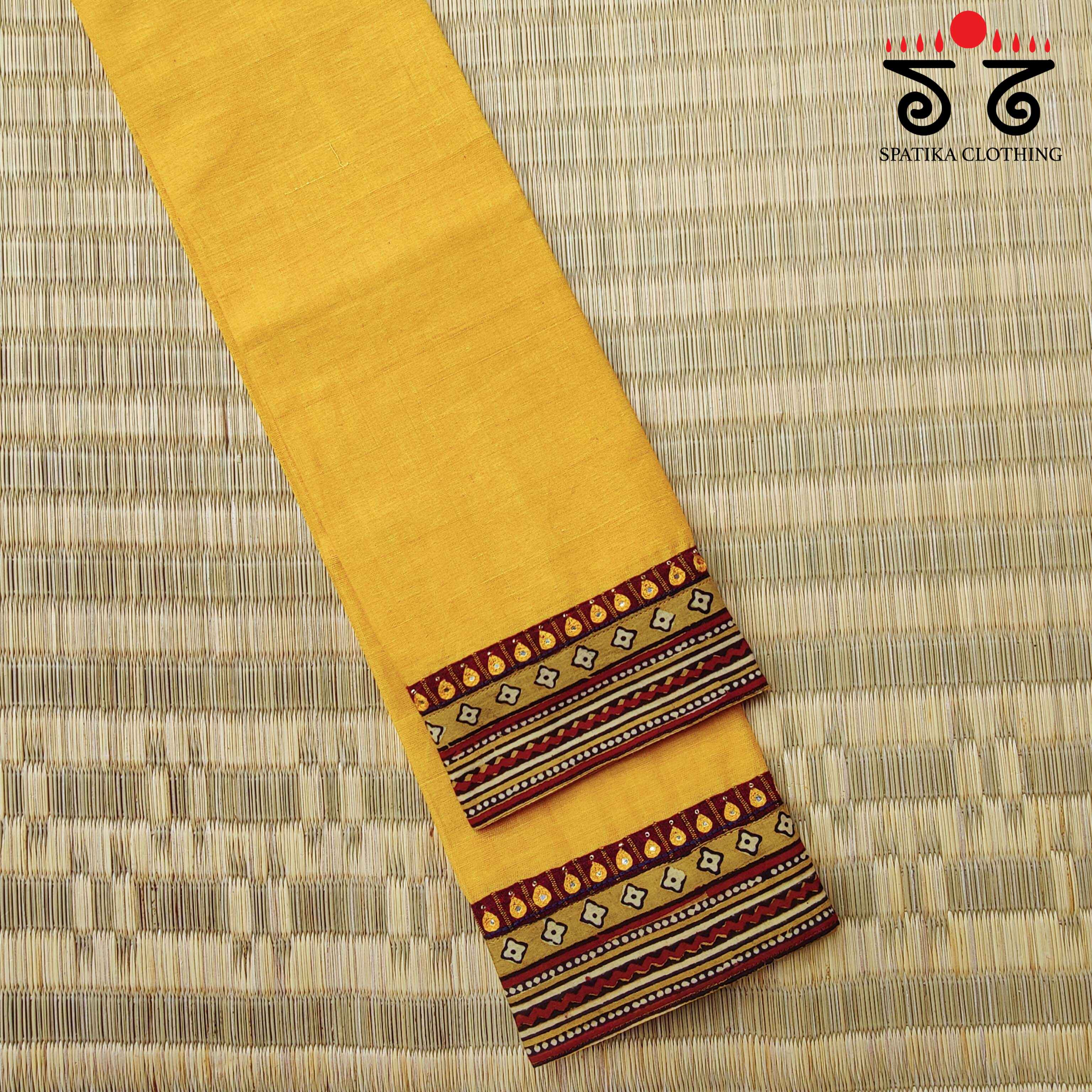 Mangalagiri Cotton - Hand Embroidered Blouse Fabric