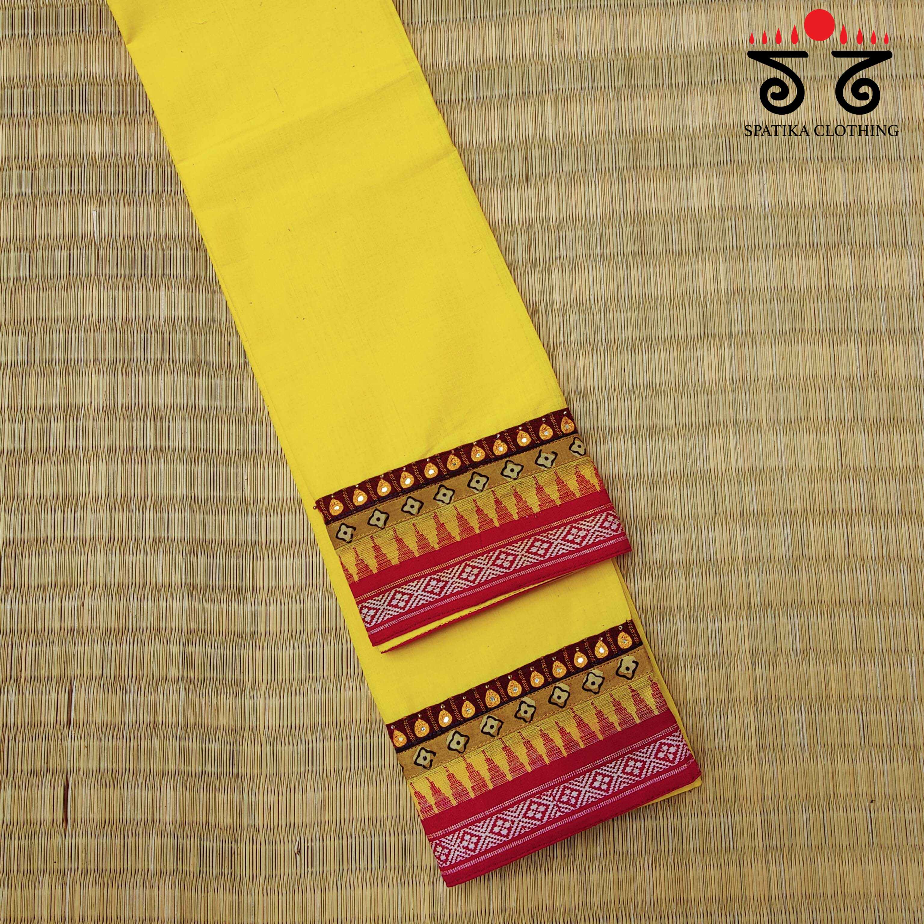 Mangalagiri Cotton - Hand Embroidered Blouse Fabric