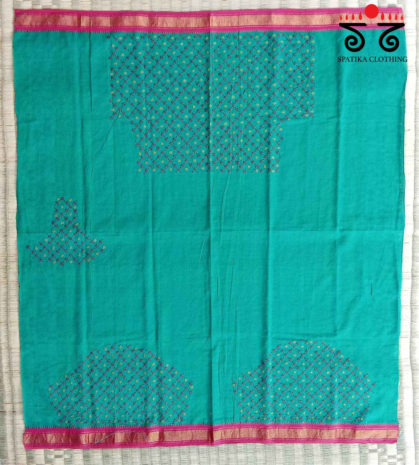 Banjara Handembroidery on Mangalagiri Cotton Blouse Fabric