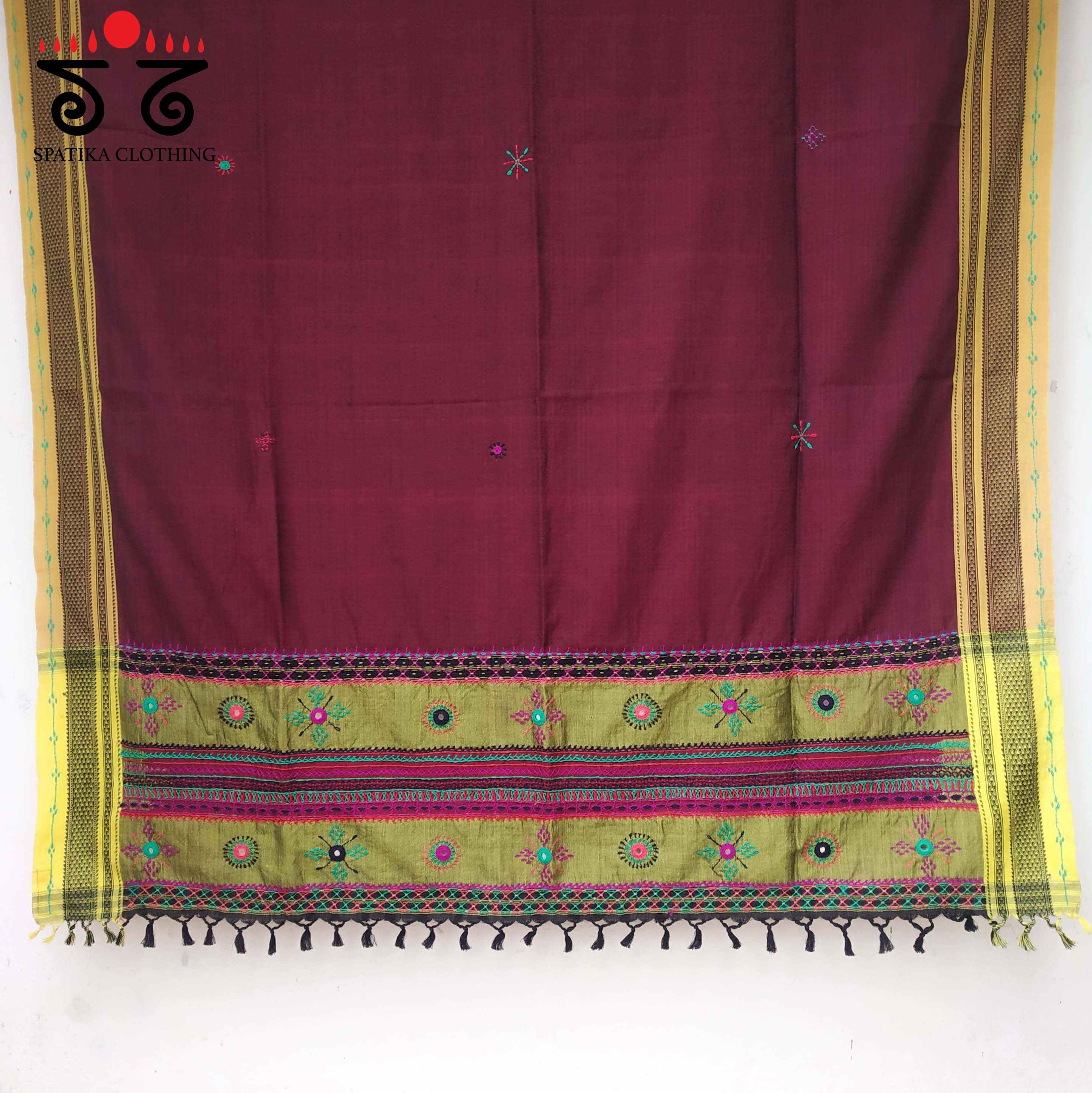 Lambani Handembroidery on Ilkal Dupatta