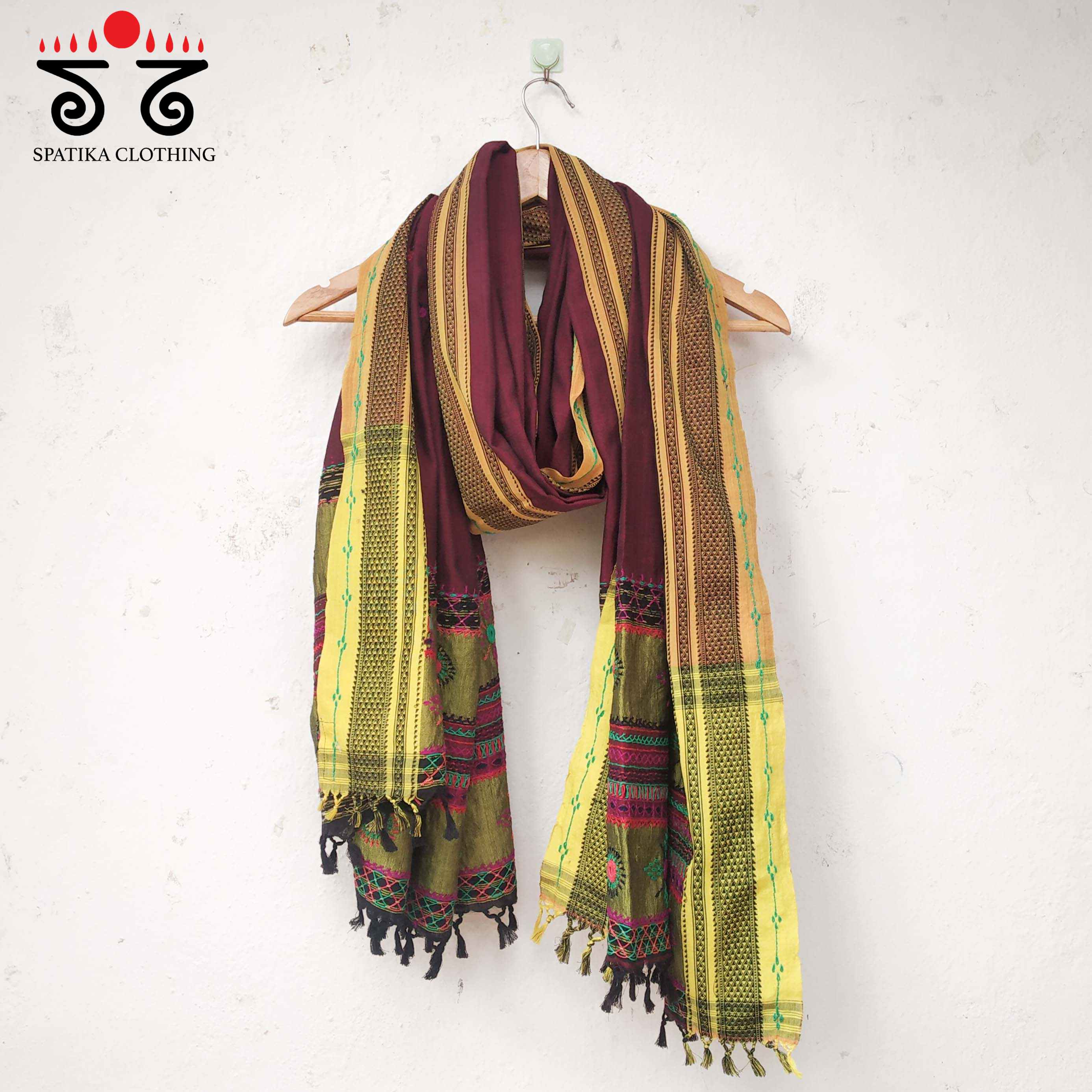 Lambani Handembroidery on Ilkal Dupatta