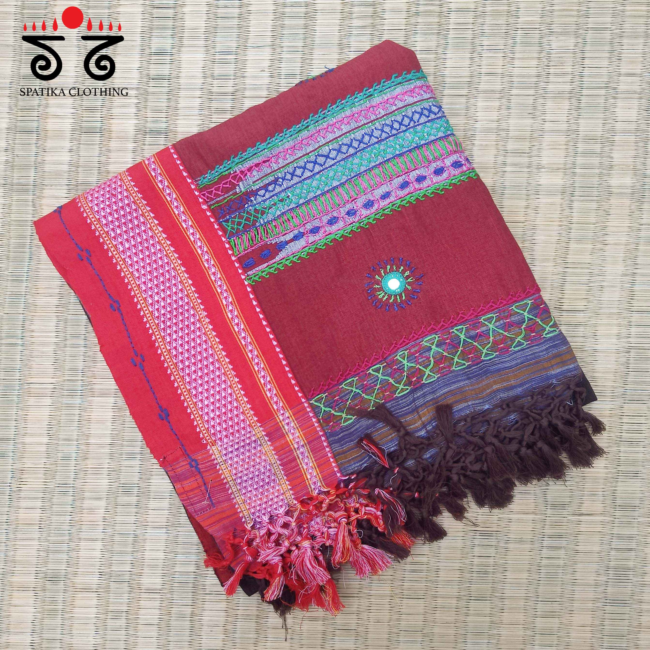 Lambani Handembroidery on Ilkal Dupatta