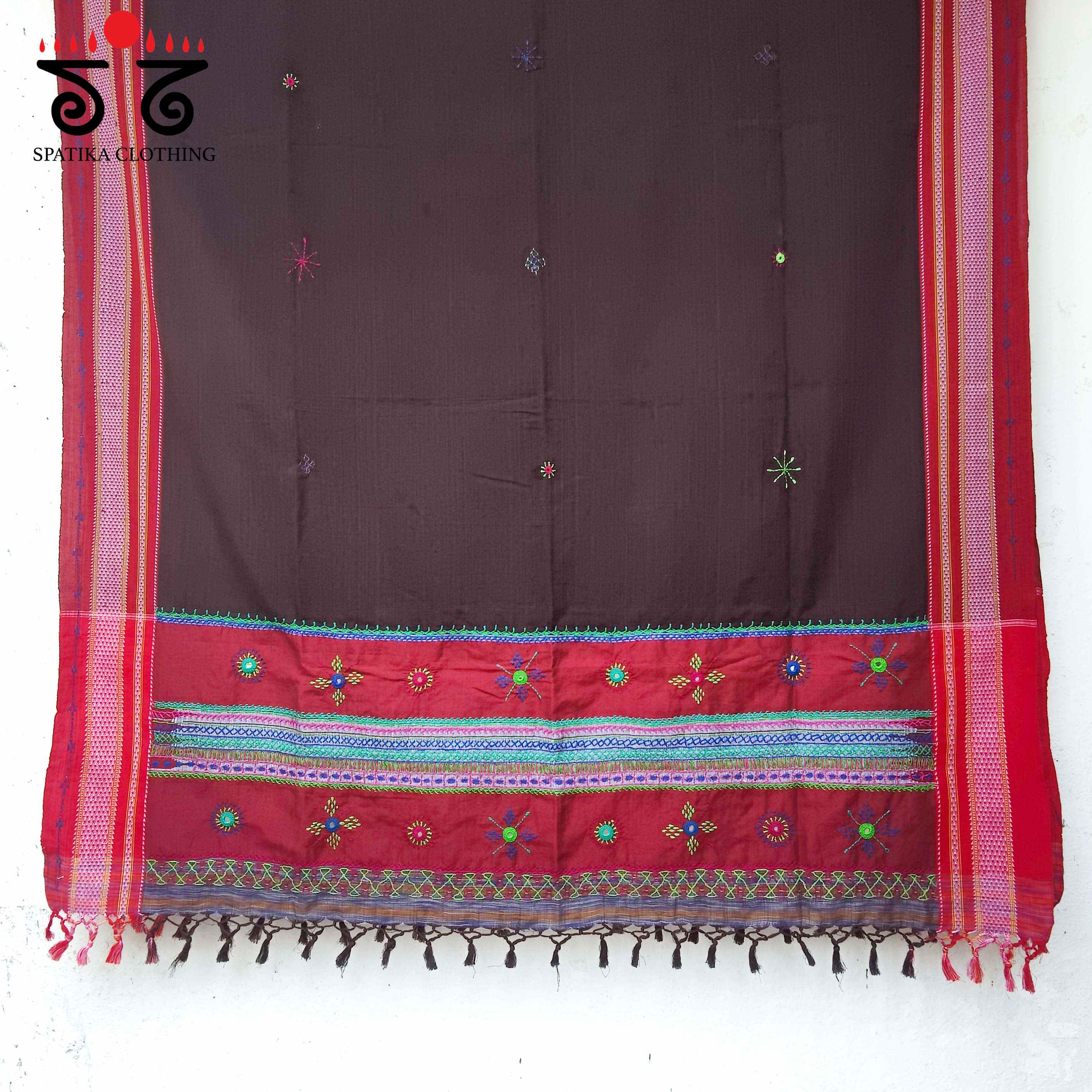 Lambani Handembroidery on Ilkal Dupatta