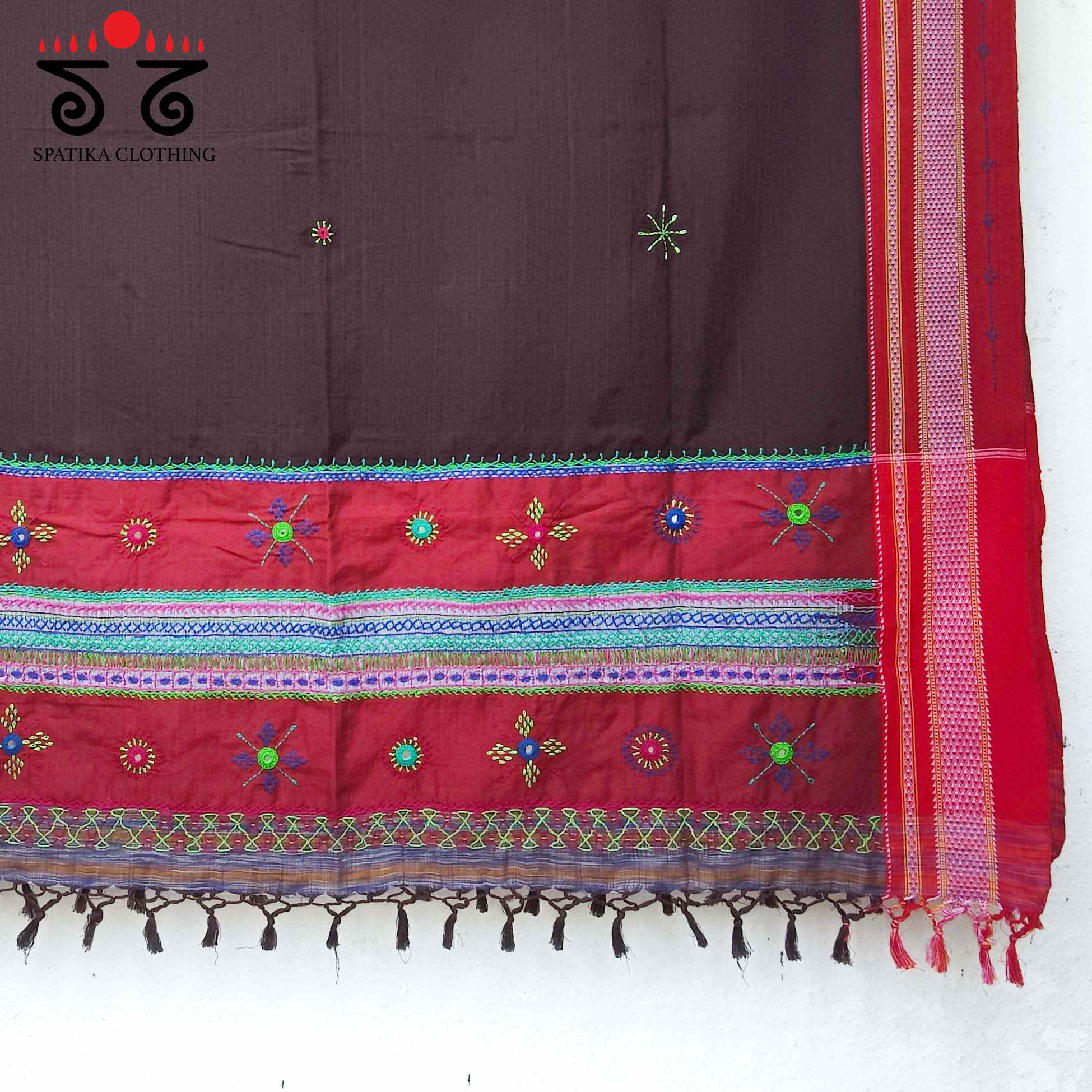 Lambani Handembroidery on Ilkal Dupatta