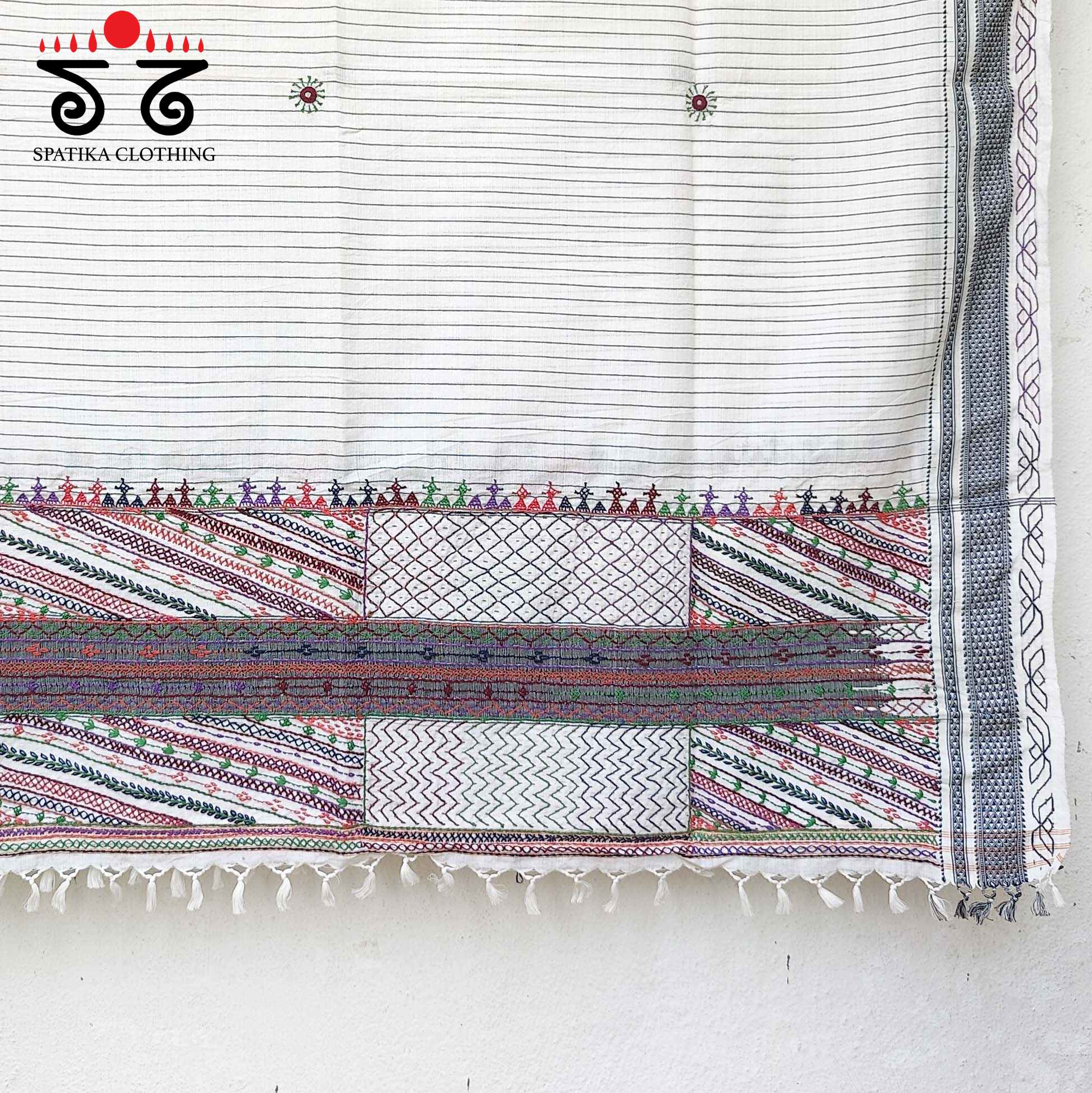 Lambani Handembroidery on Ilkal Dupatta