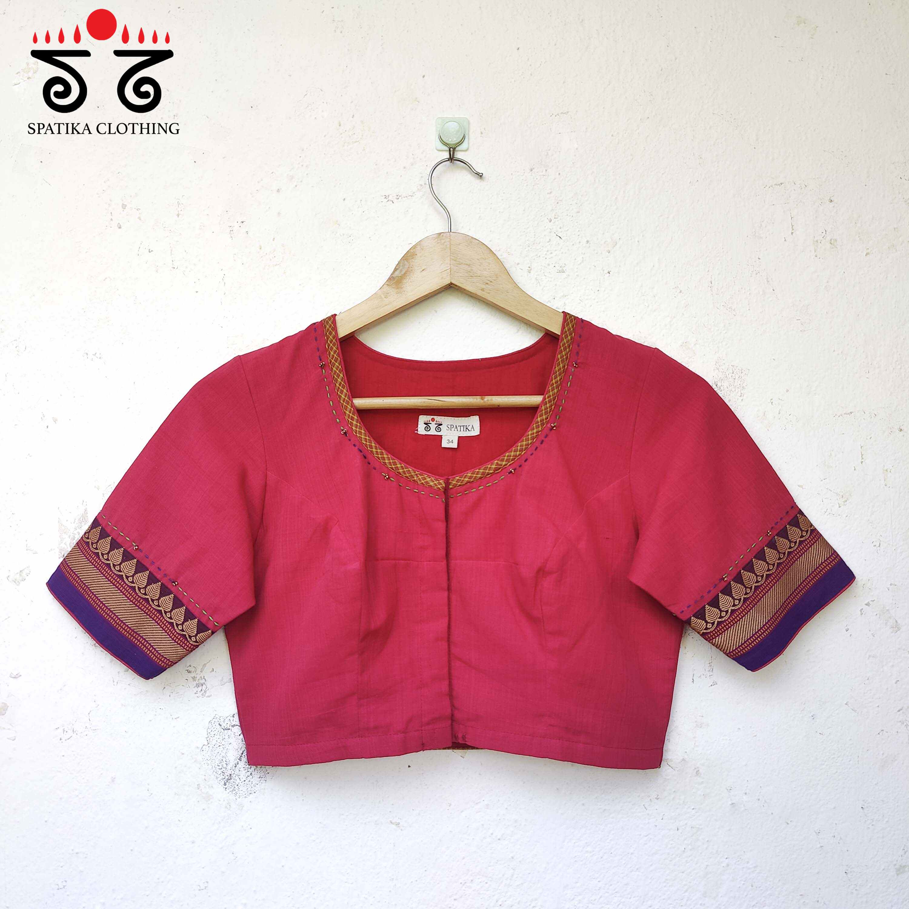 The Mangalagiri Cotton - Hand Embroidered Patchwork Blouse