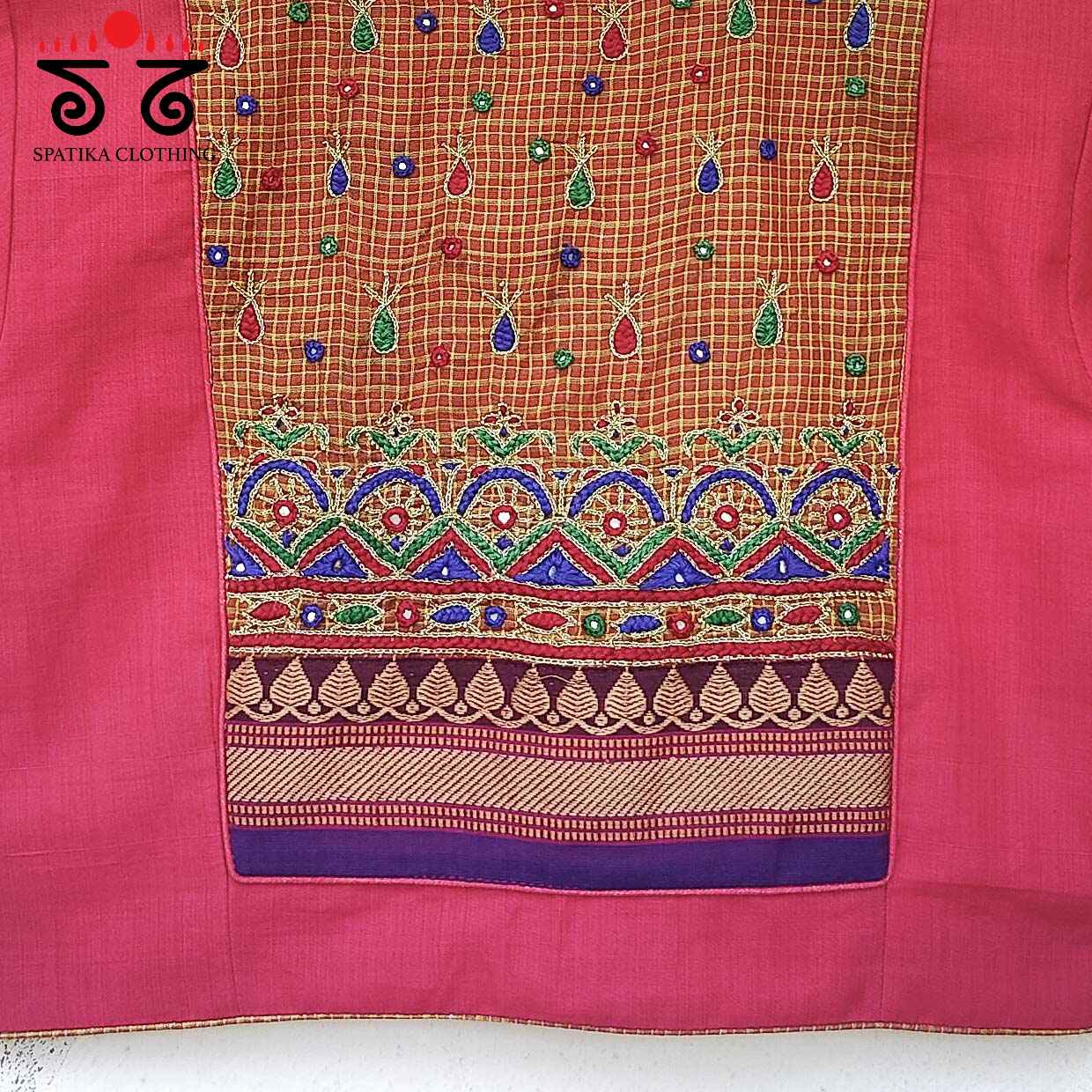 The Mangalagiri Cotton - Hand Embroidered Patchwork Blouse