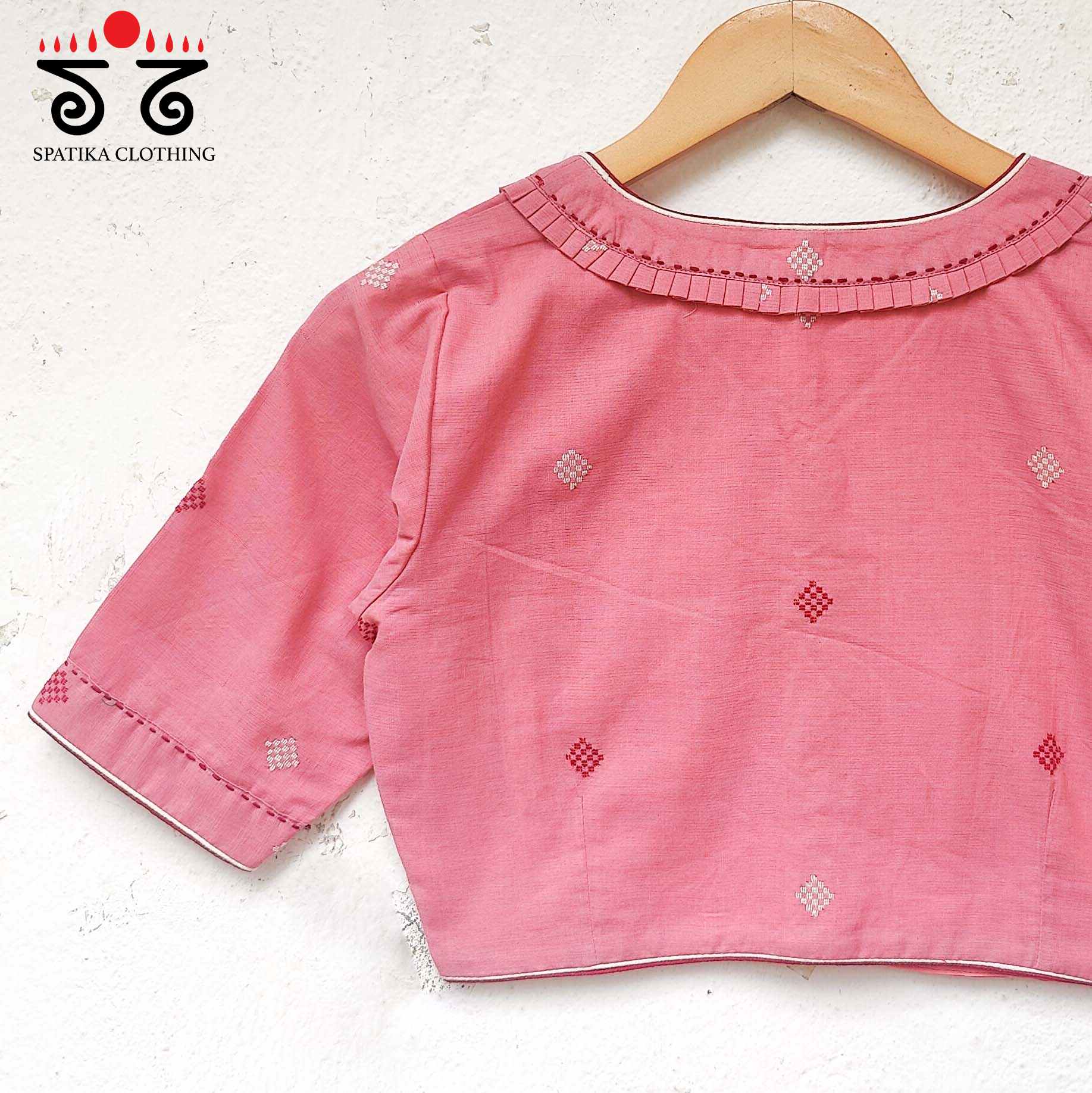 The Lace & Frilled Jamdhani Blouse