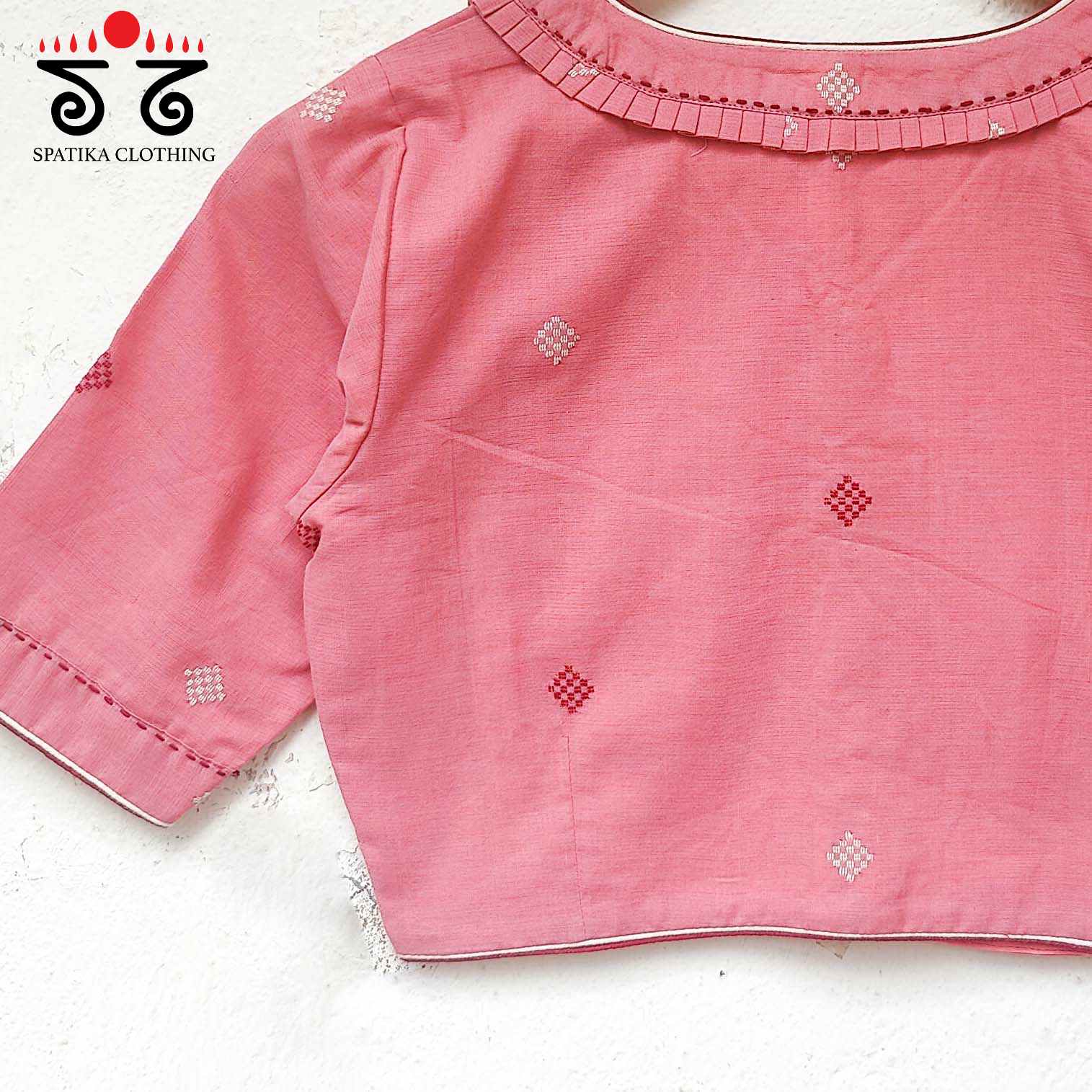 The Lace & Frilled Jamdhani Blouse