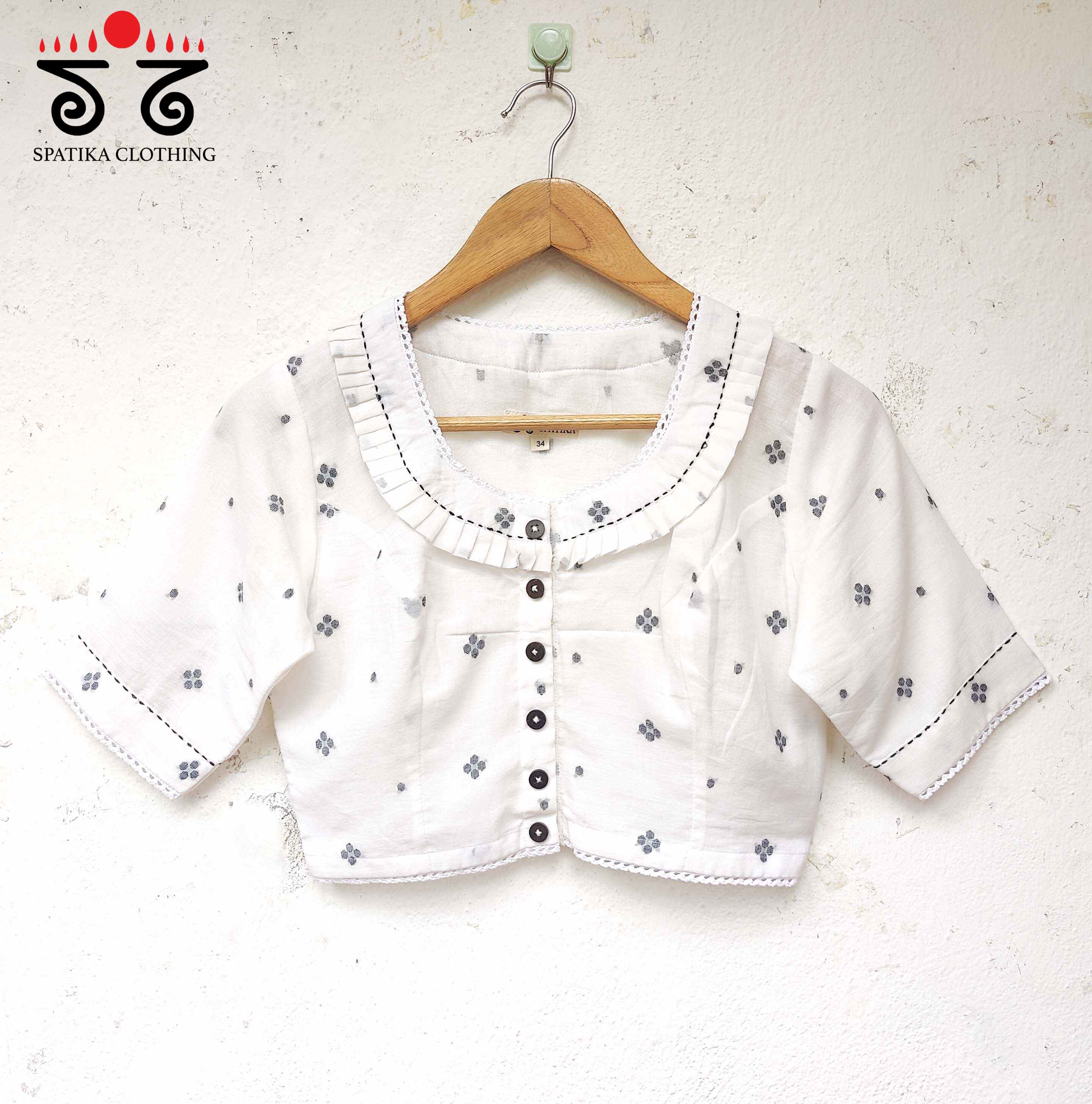 The Frilled Jamdhani Blouse