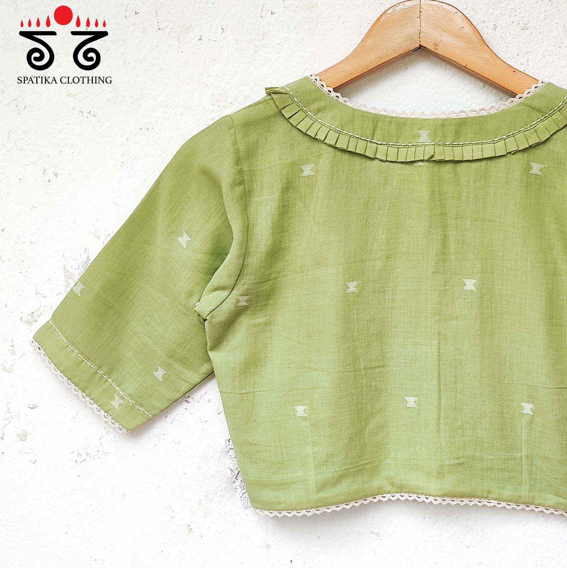 The Frilled Jamdhani Blouse