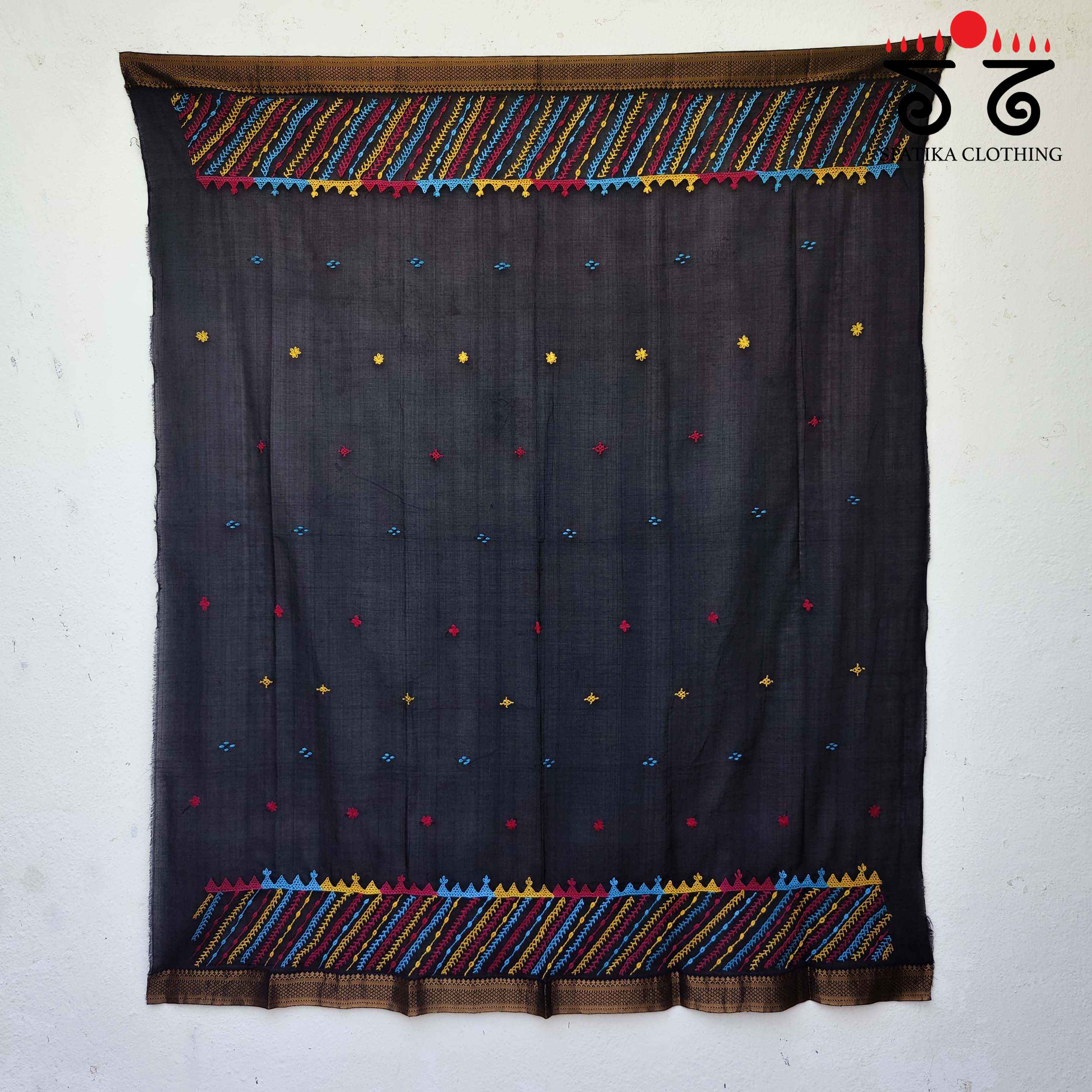 Lambani Handembroidery on Mangalagiri Cotton Blouse Fabric