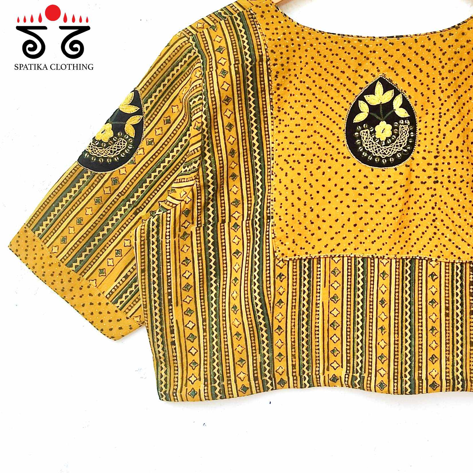 Inlay & Yoke handcrafted blouse in natural dyes