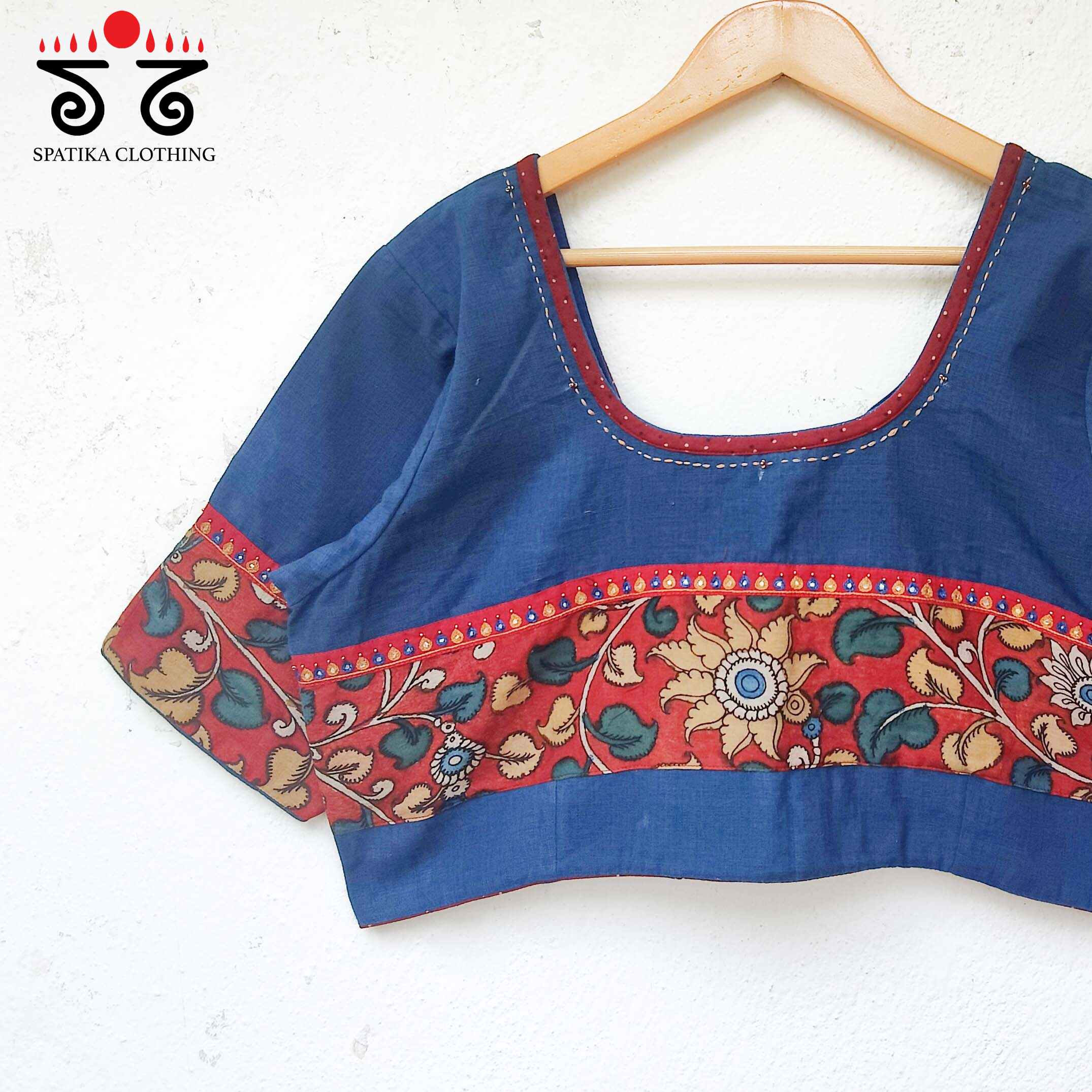 Pen Kalamkari - Hand Embroidered Blouse