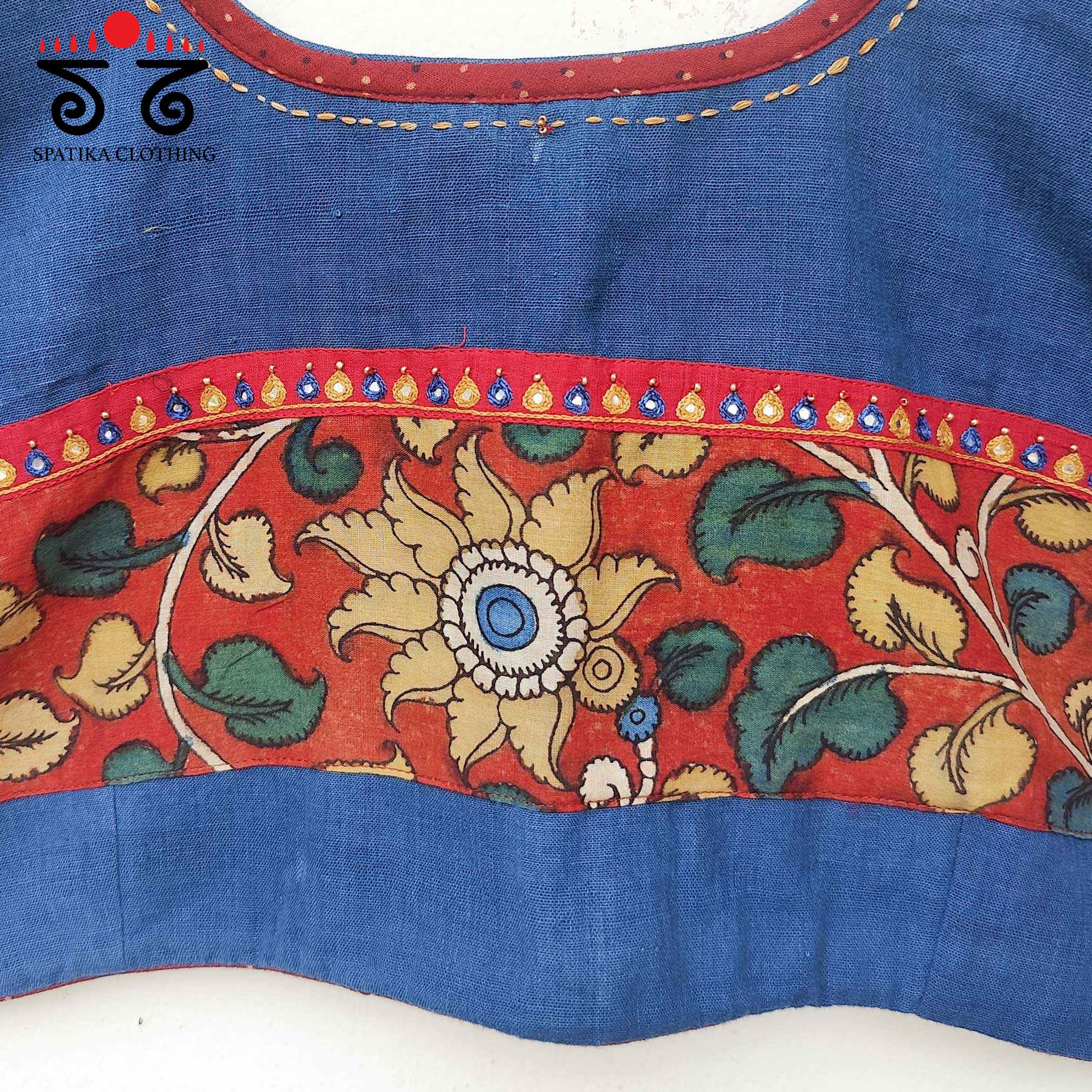 Pen Kalamkari - Hand Embroidered Blouse