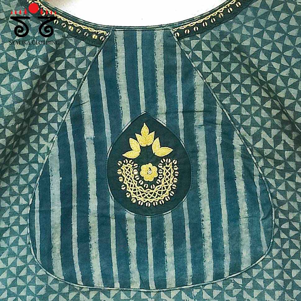 Inlay & Yoke Handcrafted Blouse In Natural Dyes