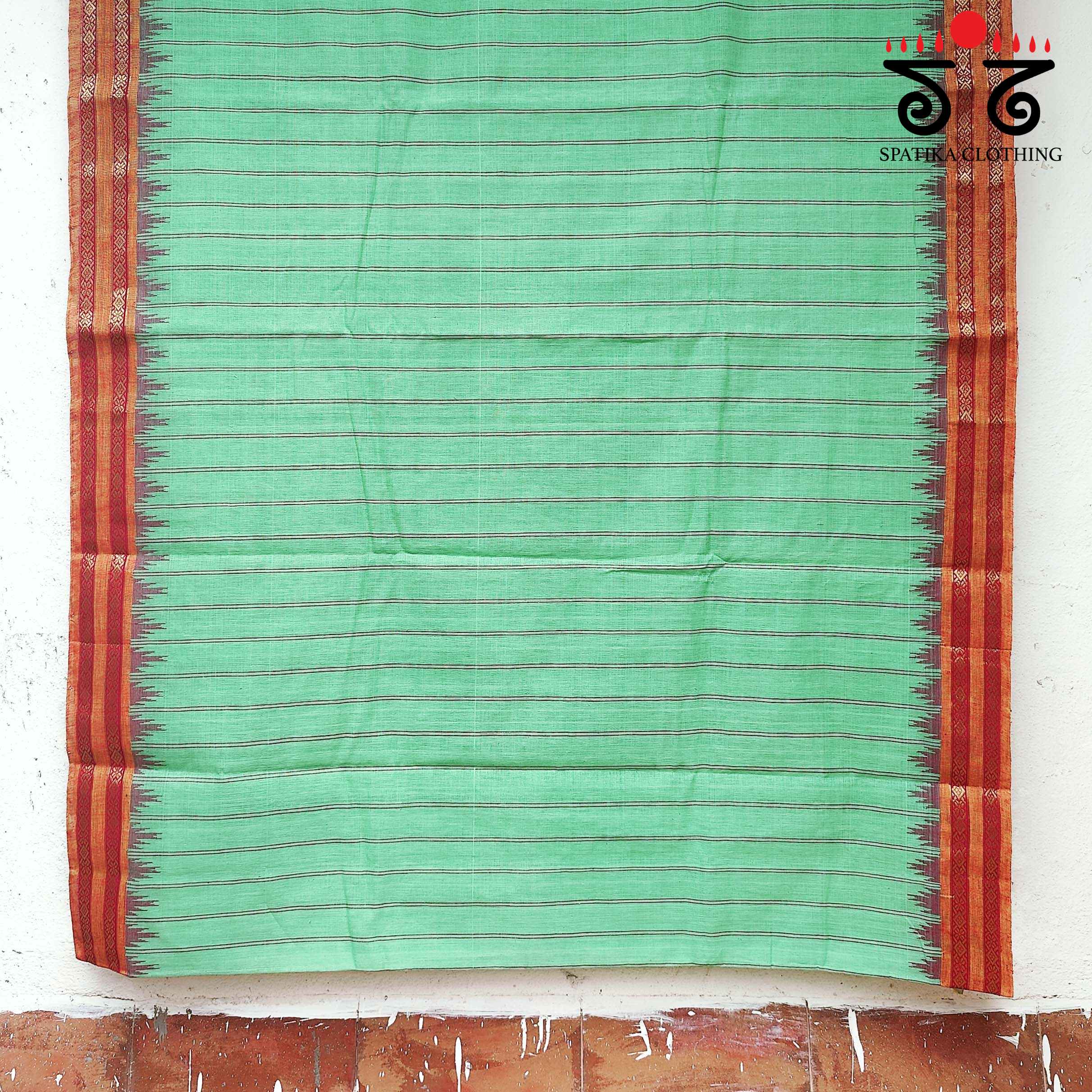 Ponduru Handspun Cotton Saree - Ikat Blouse