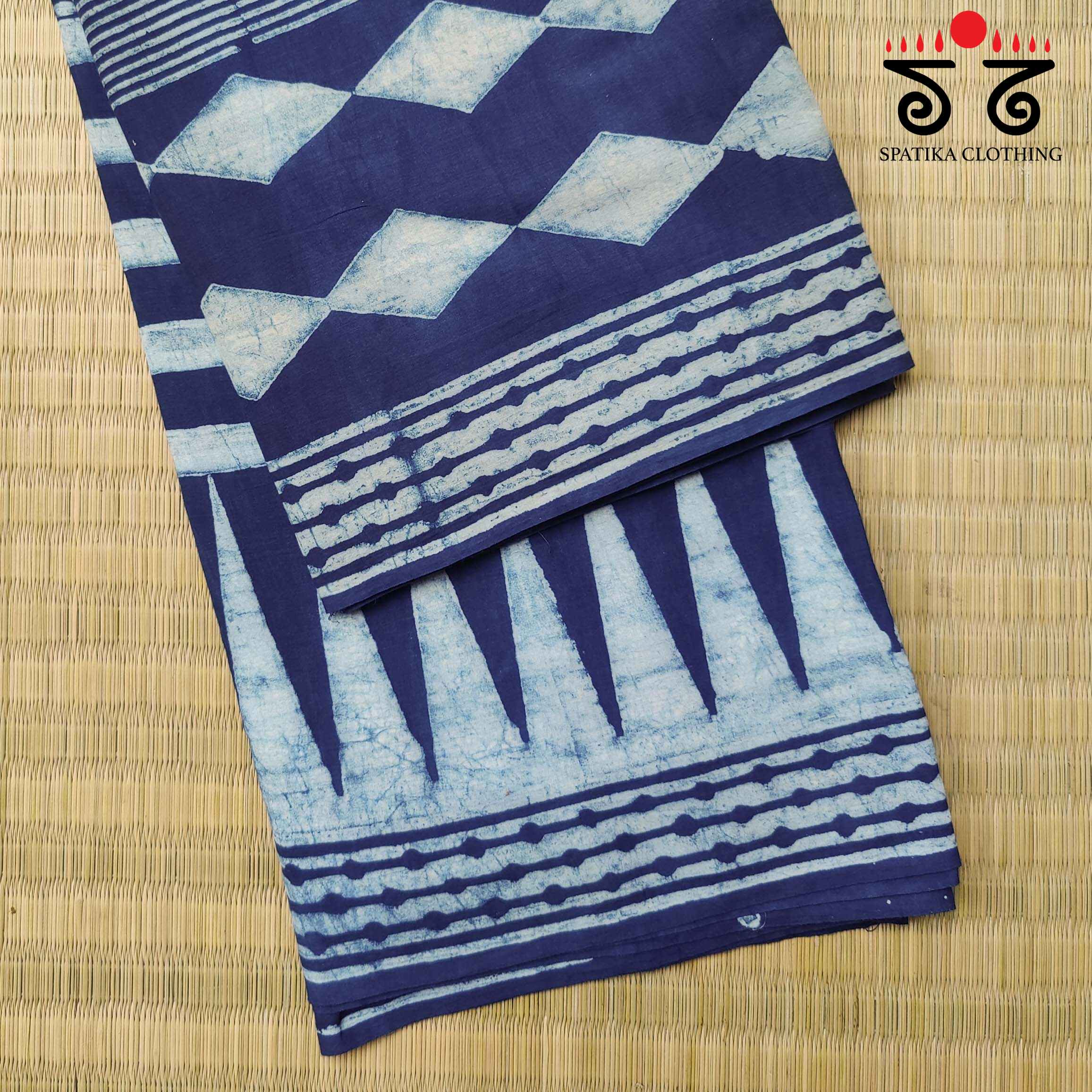 Akola Handblock Print on Chanderi Silk cotton Saree