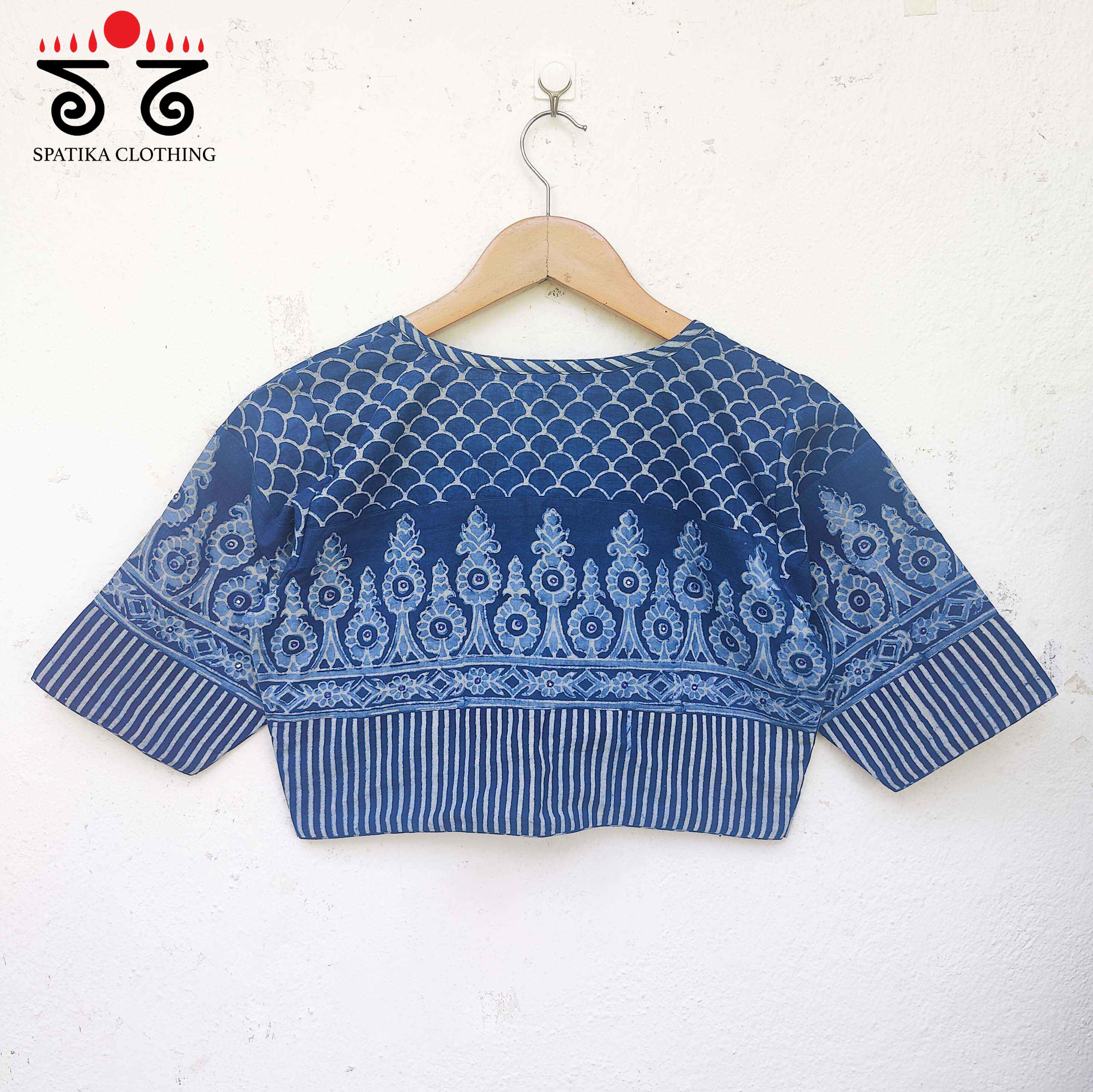 Indigo Paneled Blouse - Natural Dyed!