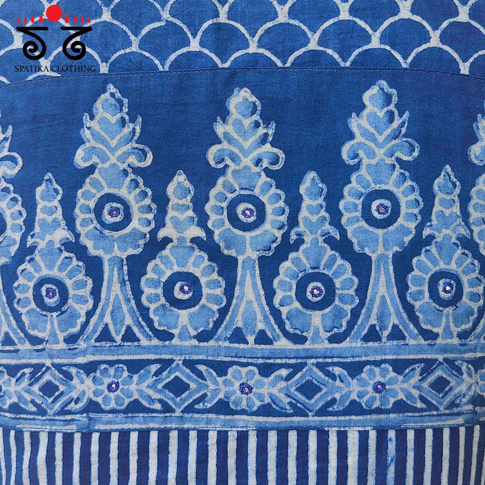 Indigo Paneled Blouse - Natural Dyed!