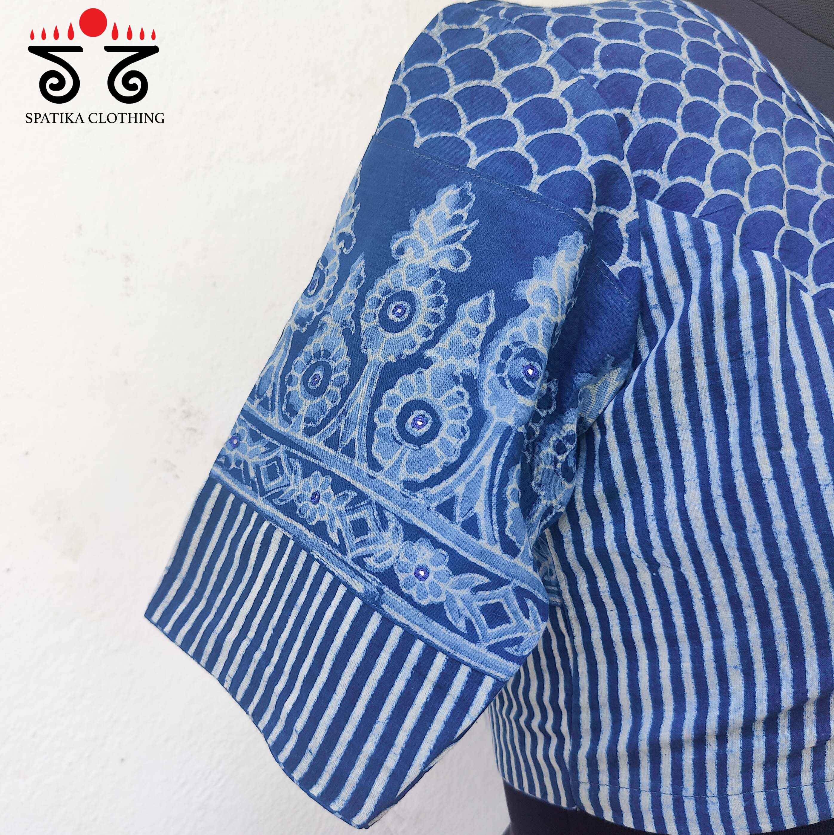 Indigo Paneled Blouse - Natural Dyed!