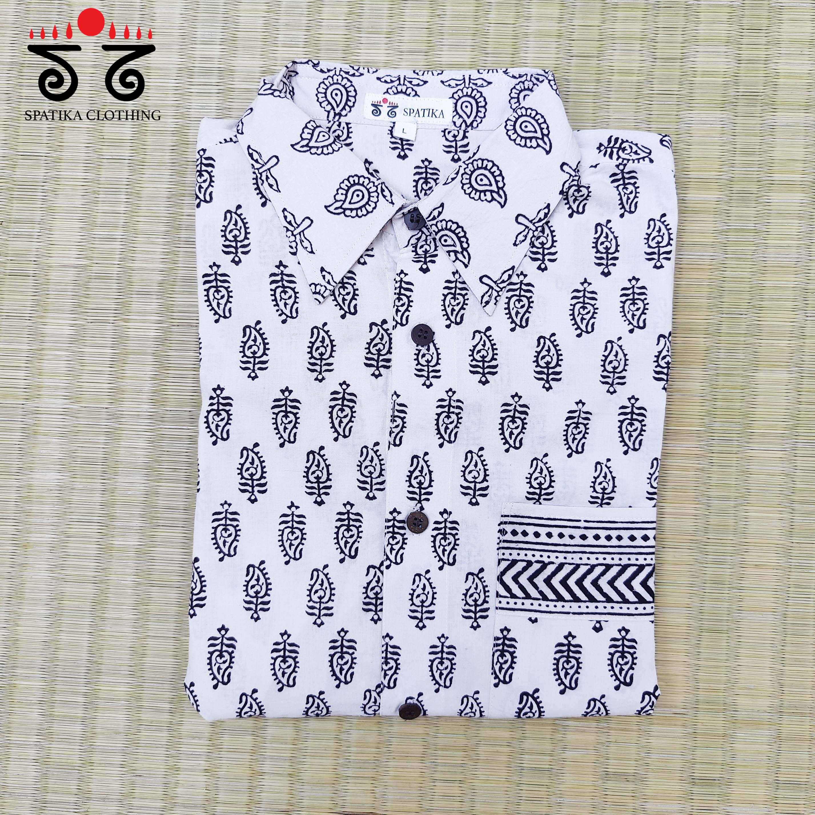 Hand Block-Printed Men's Shirt - NEW!