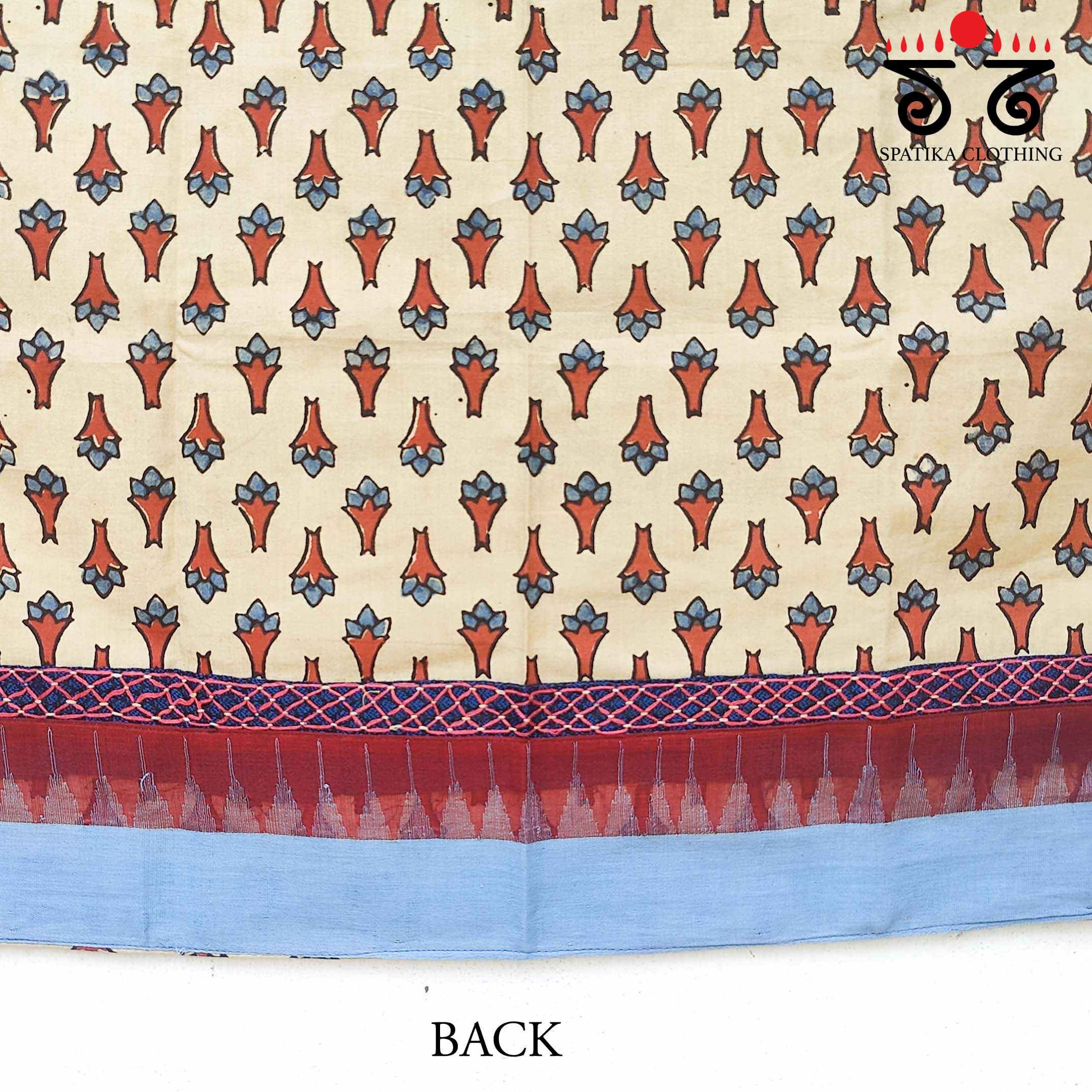 Ponduru On Ajrak Hand Embroidered Blouse Fabric New!