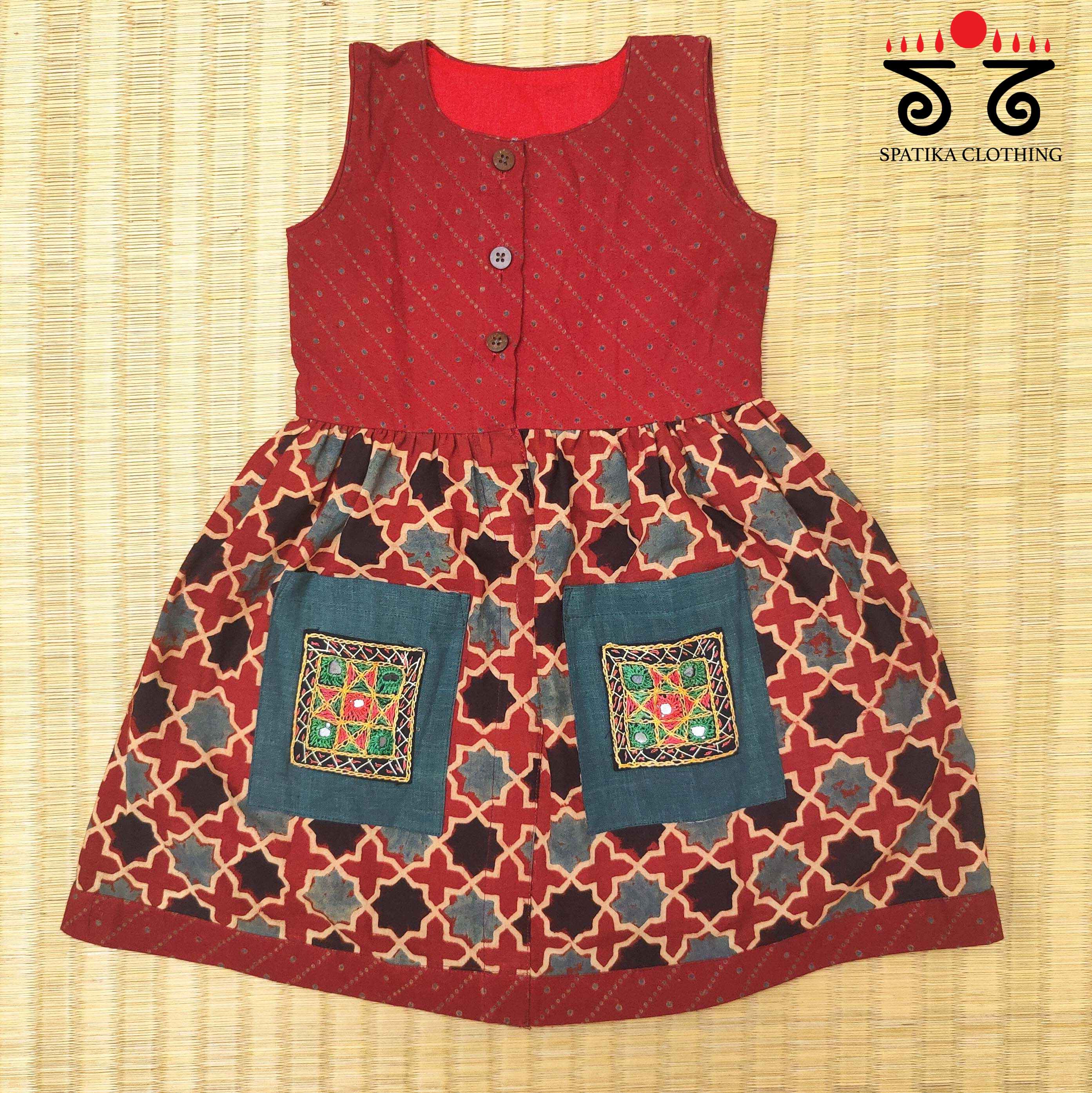 Handcrafted kids frock New!
