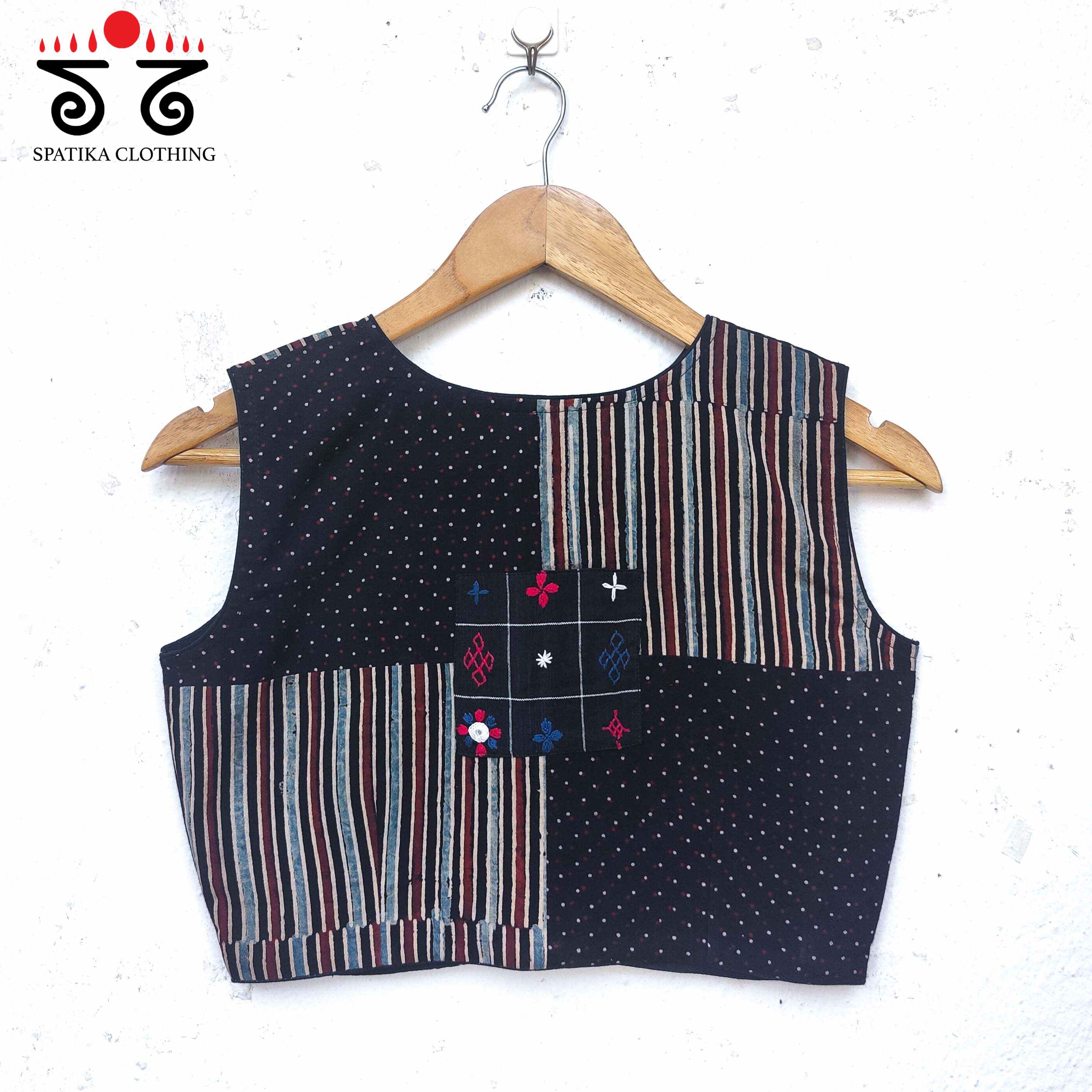 Ajrak collage Blouse - Sleeveless!