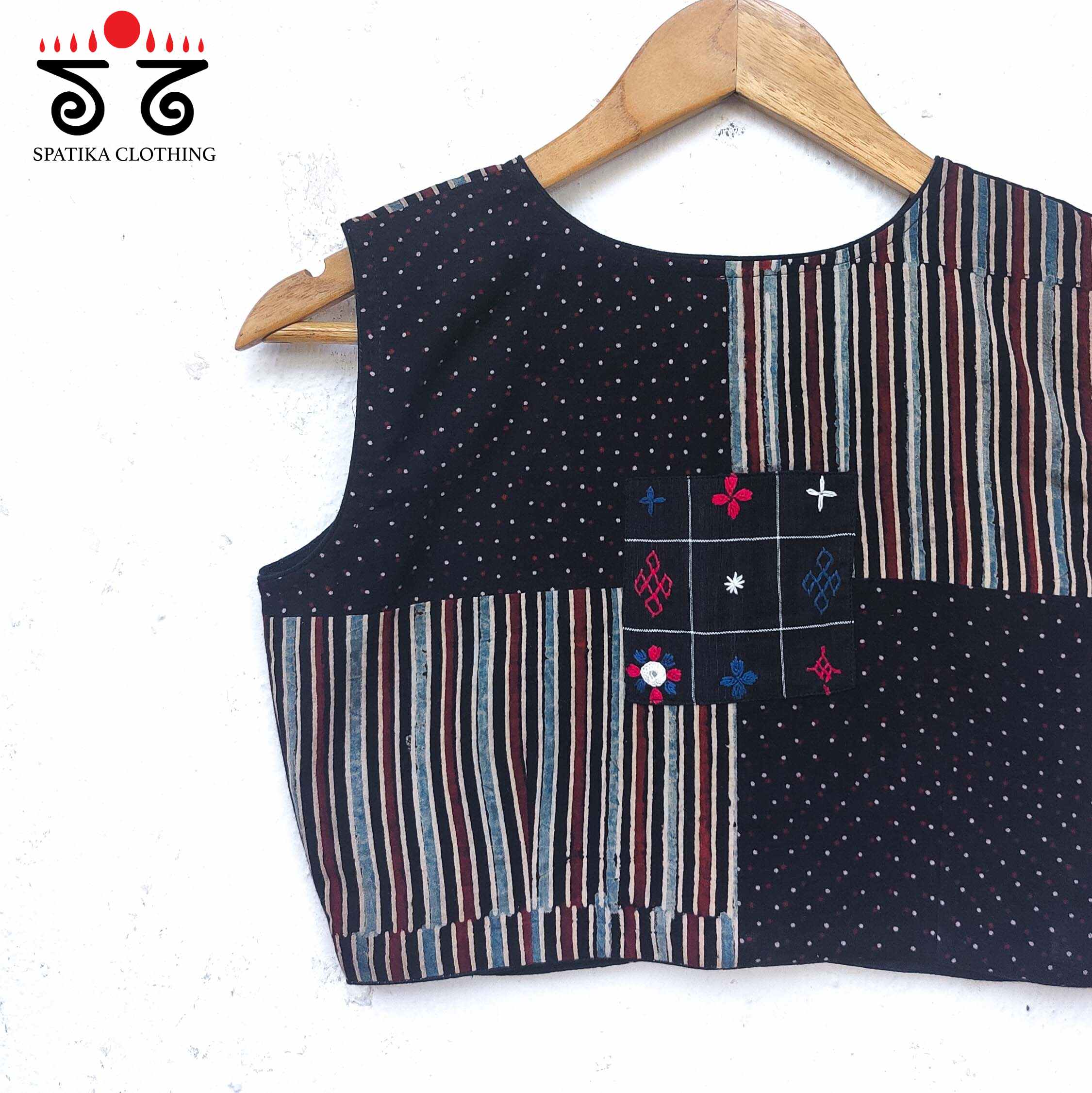 Ajrak collage Blouse - Sleeveless!