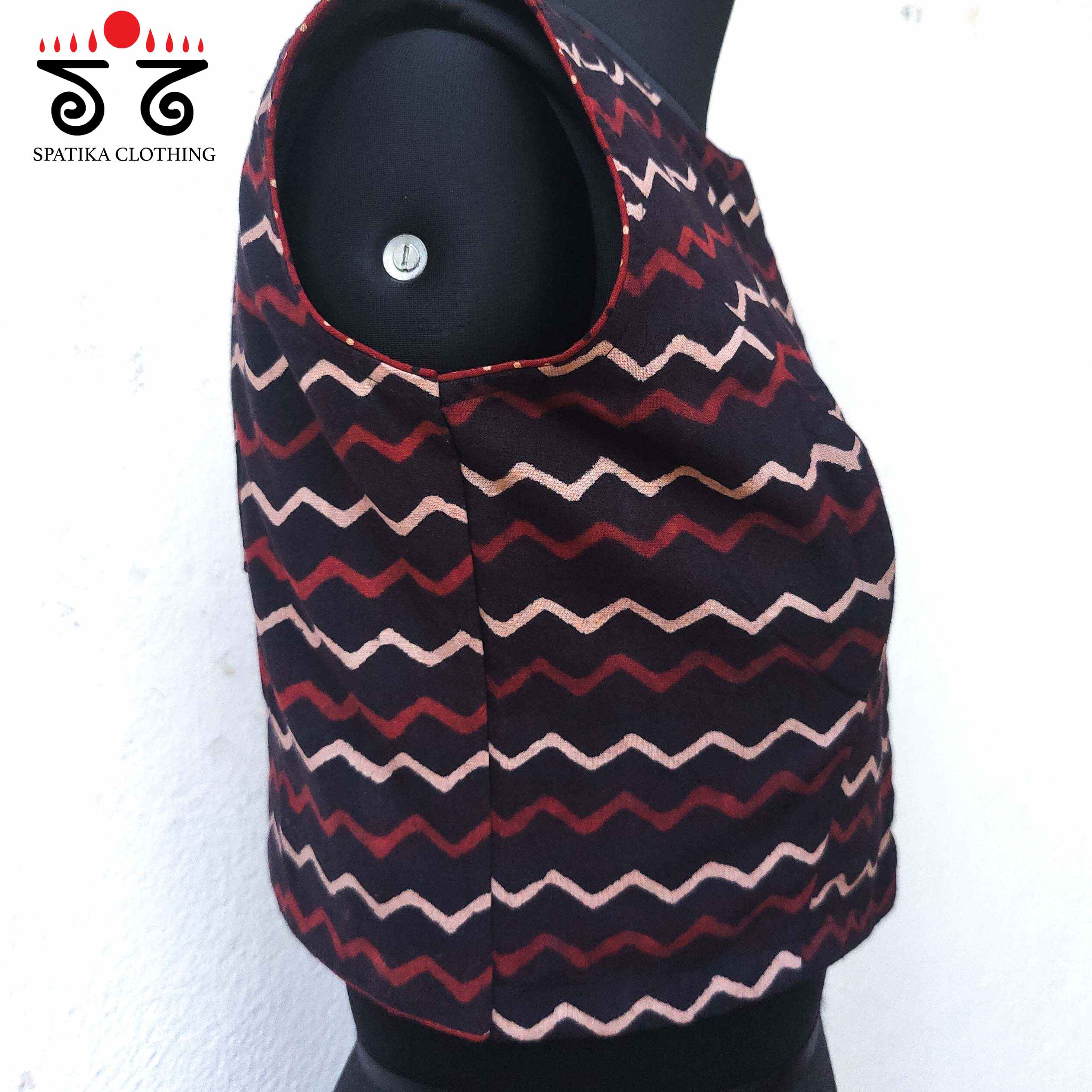 Ajrak Hand embroidered Blouse - Sleeveless!
