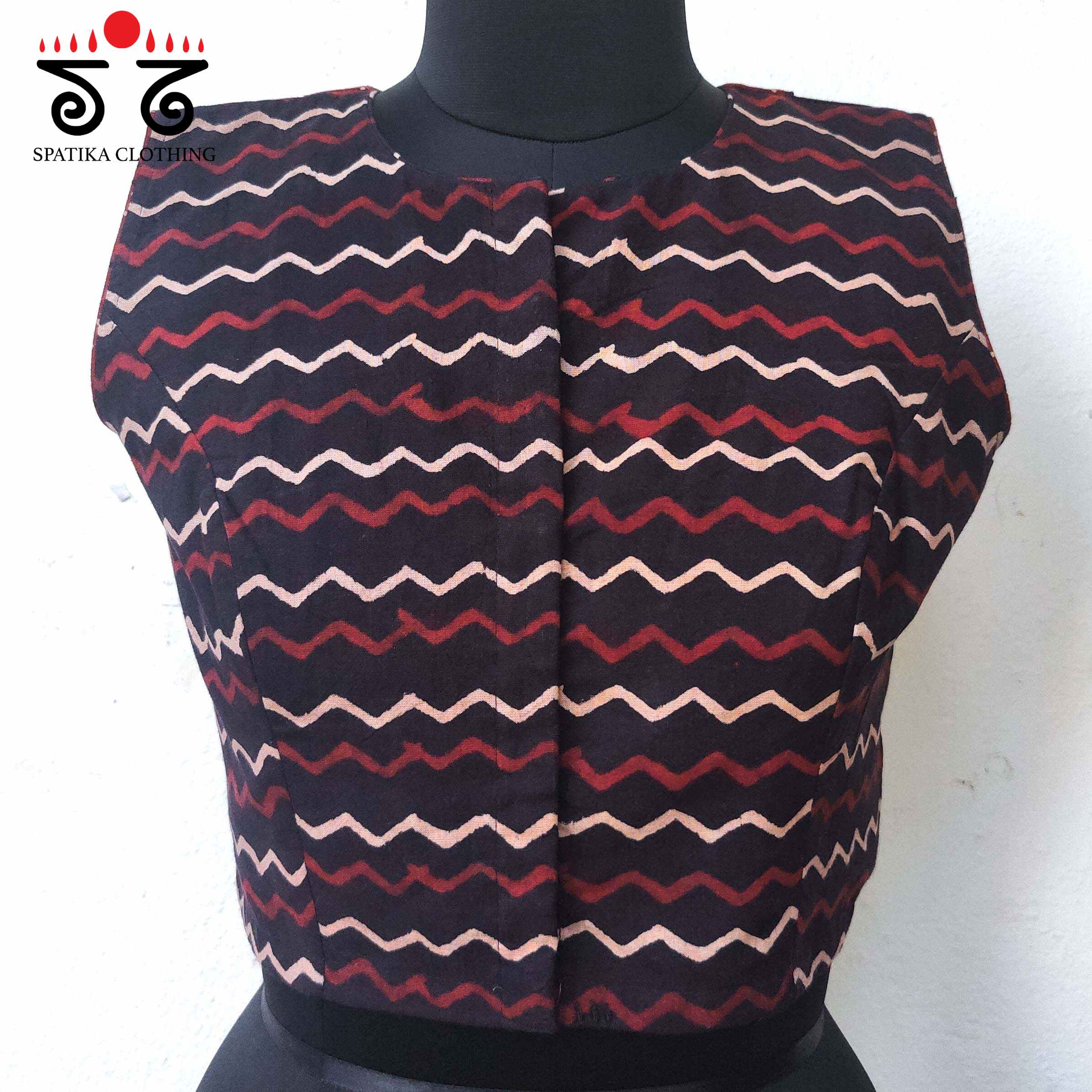 Ajrak Hand embroidered Blouse - Sleeveless!
