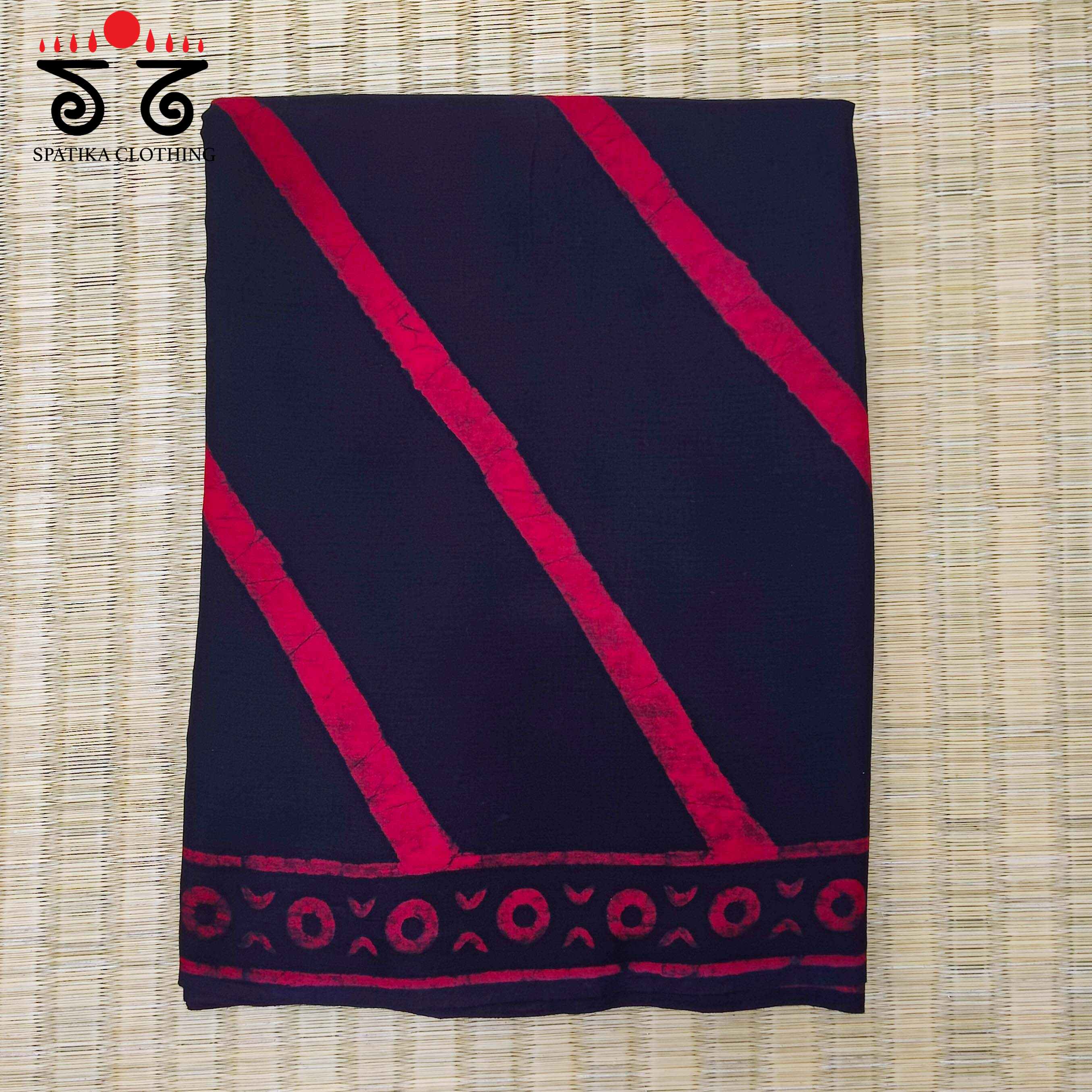 Handblock-Printed Mulmul Cotton Saree