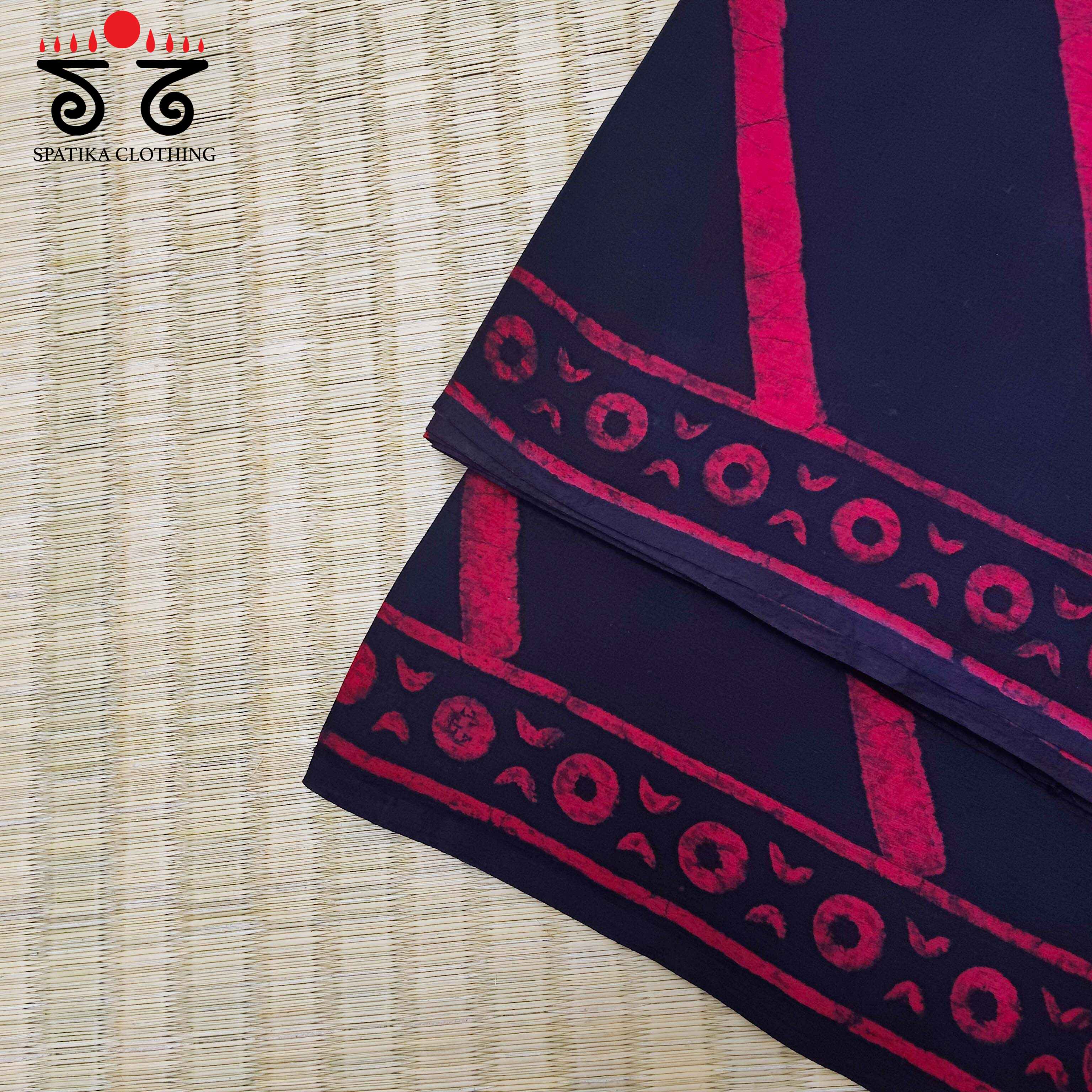 Handblock-Printed Mulmul Cotton Saree