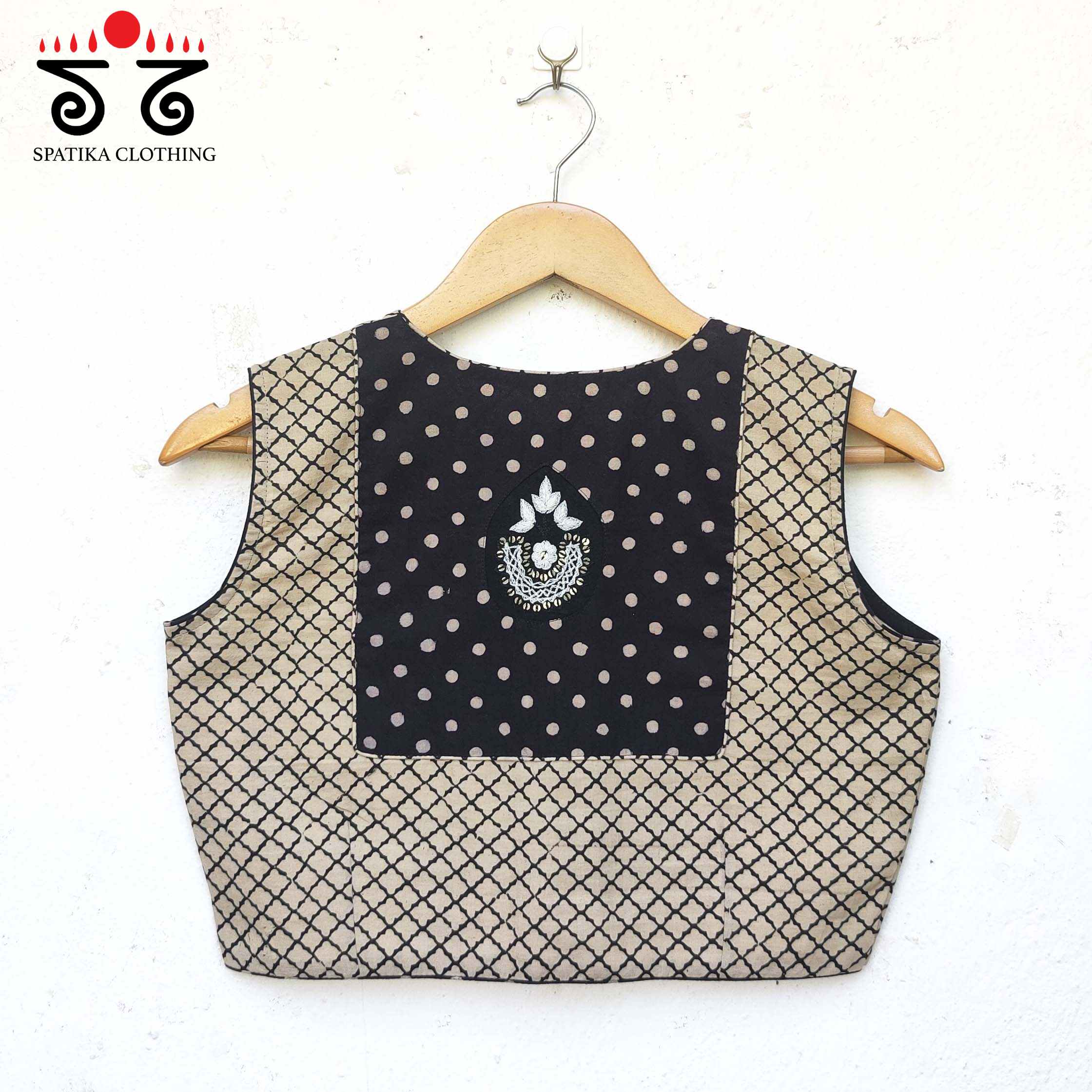 Ajrak Hand Embroidered Blouse - Sleeveless!